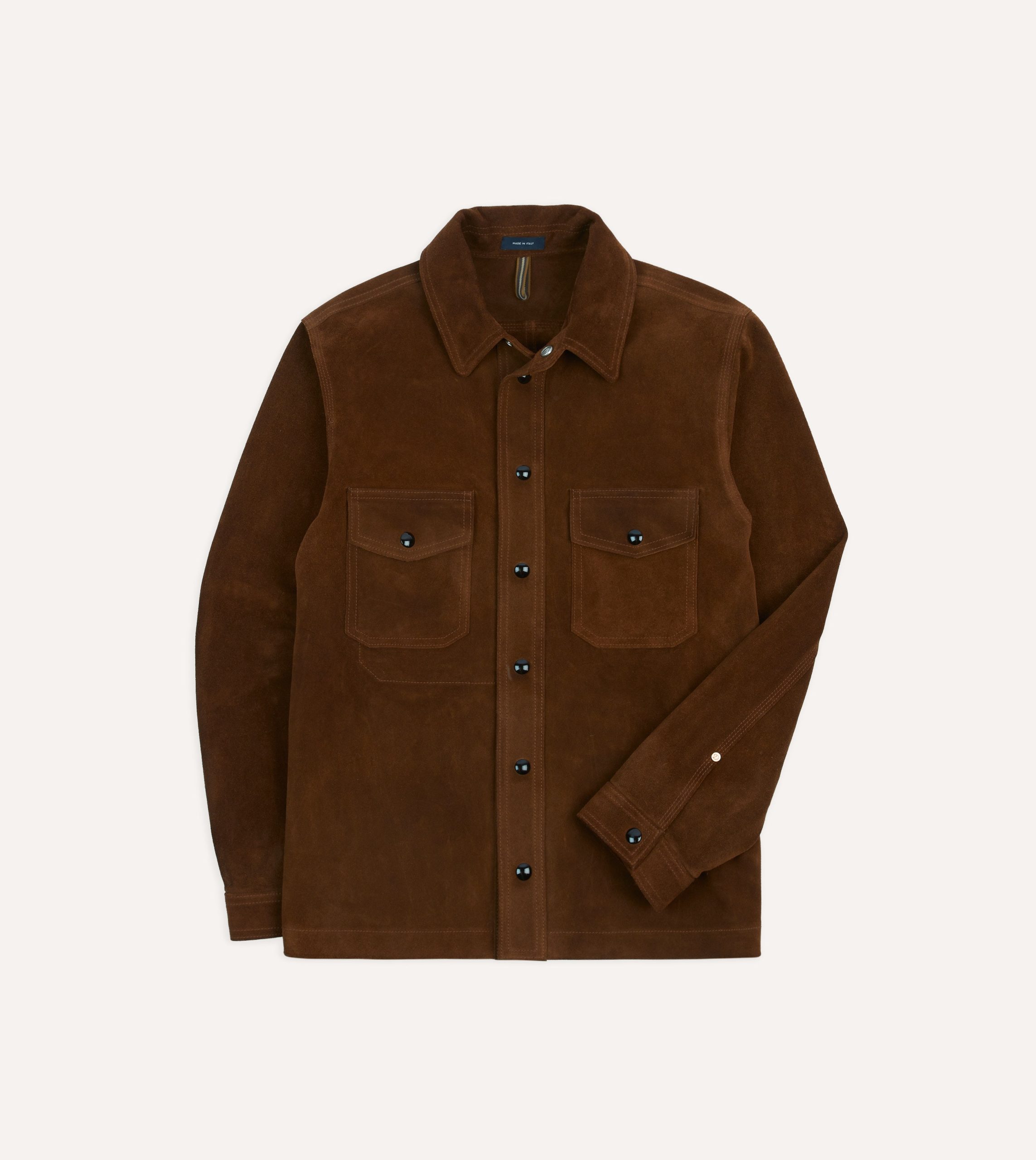 Brown Roughout Suede Overshirt