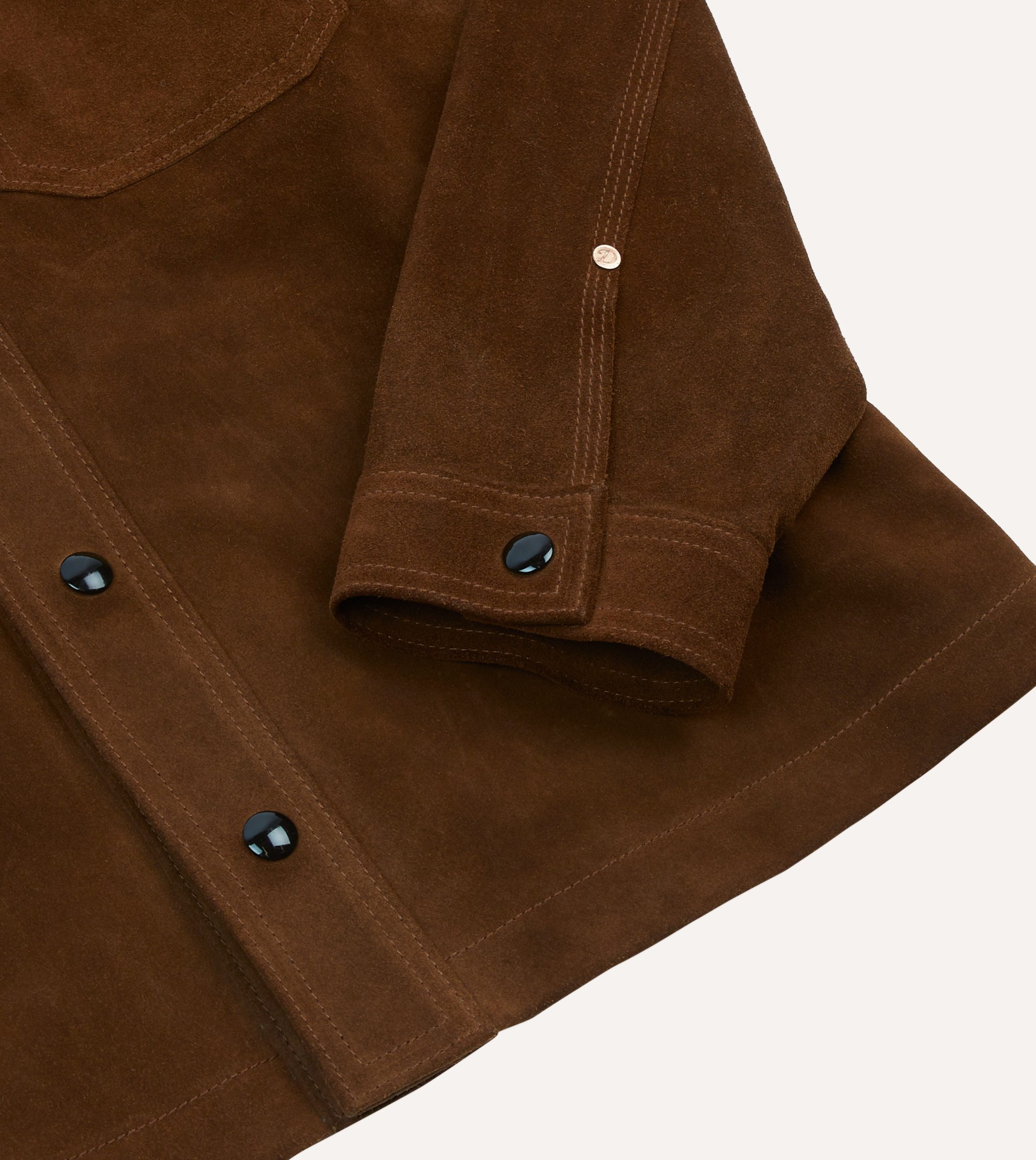 Brown Roughout Suede Overshirt - Image 5