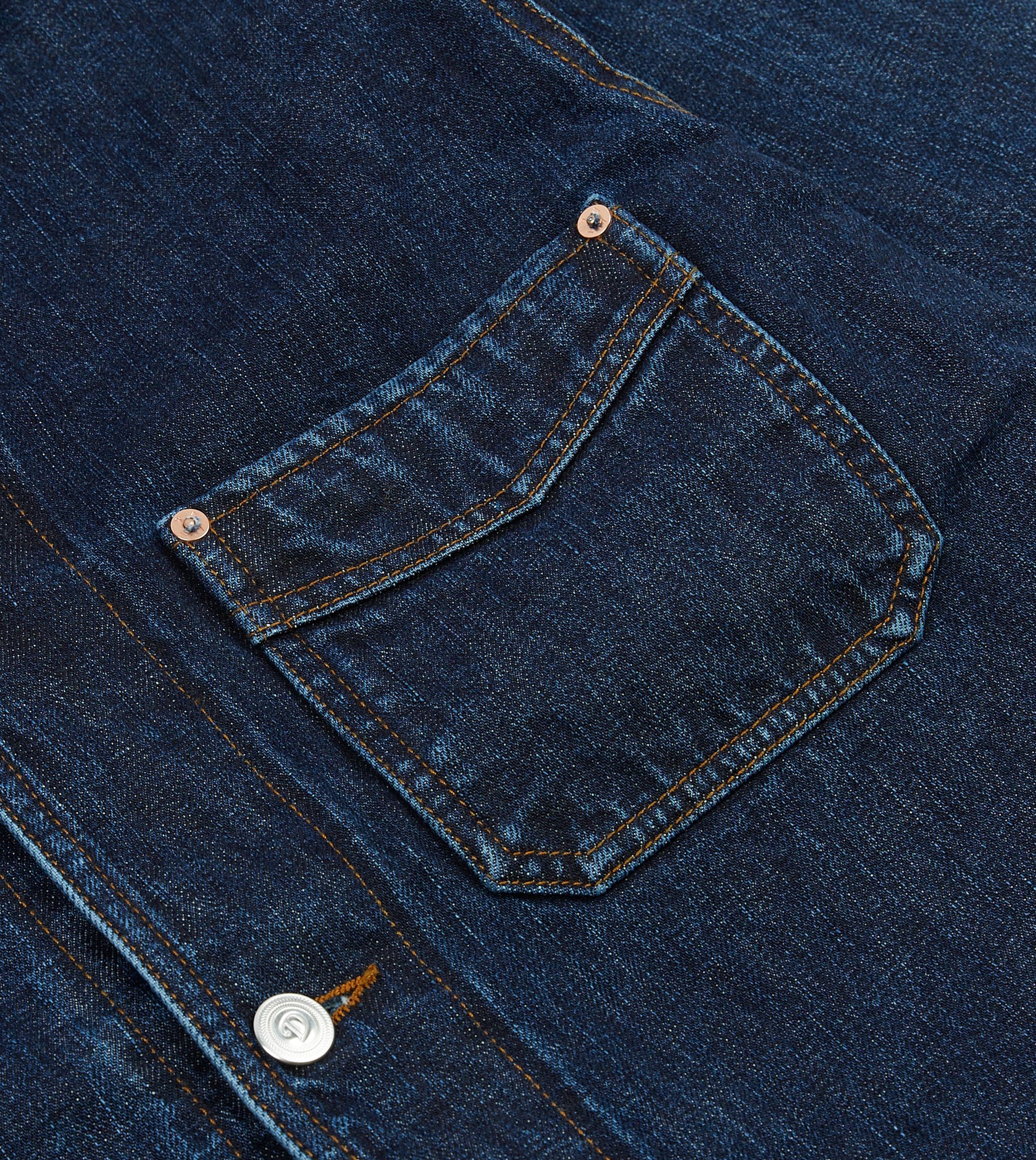 Stone Wash Selvedge Denim Five-Pocket Chore Jacket - Image 4