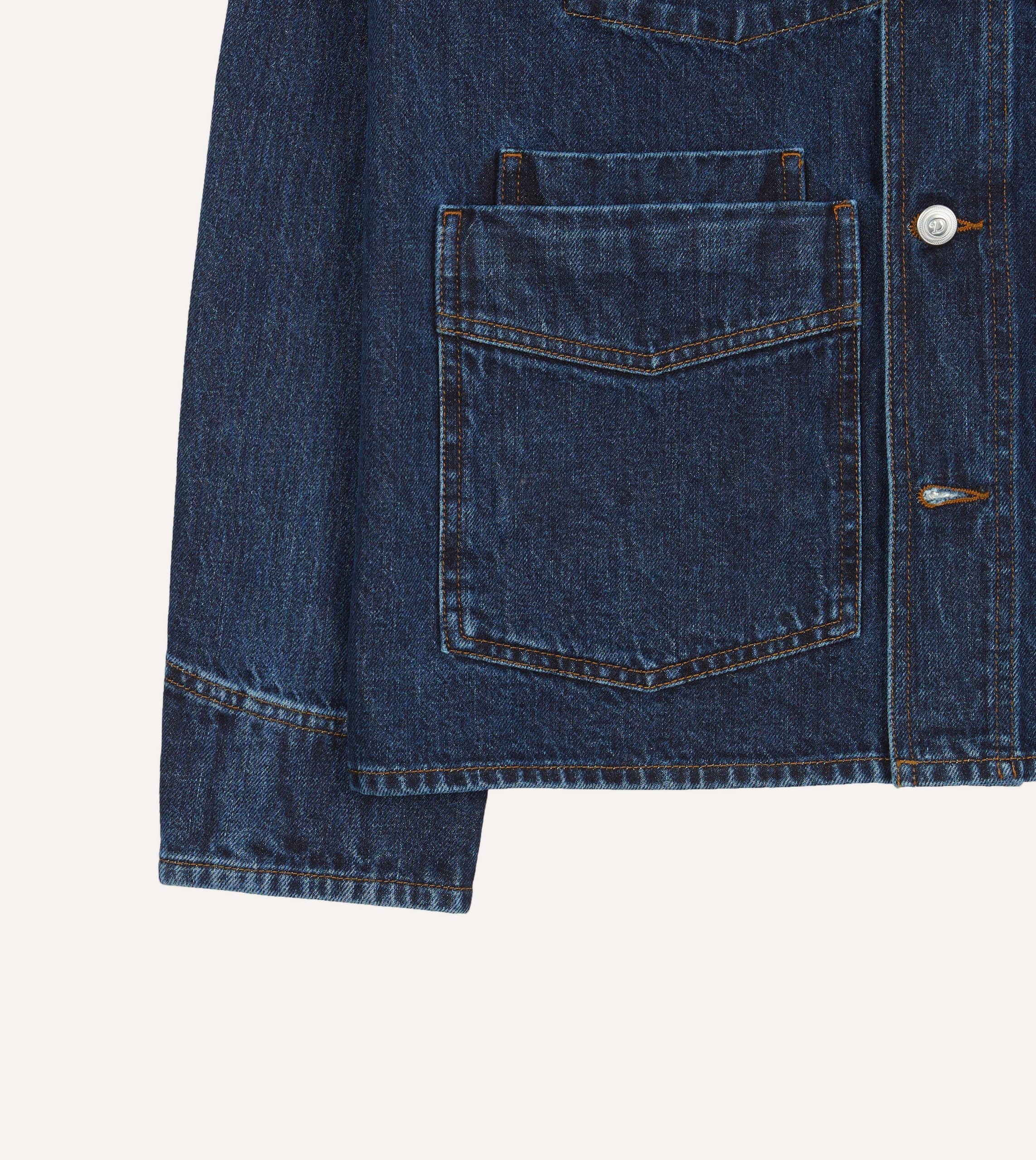 Stone Wash Denim Work Jacket - Image 5