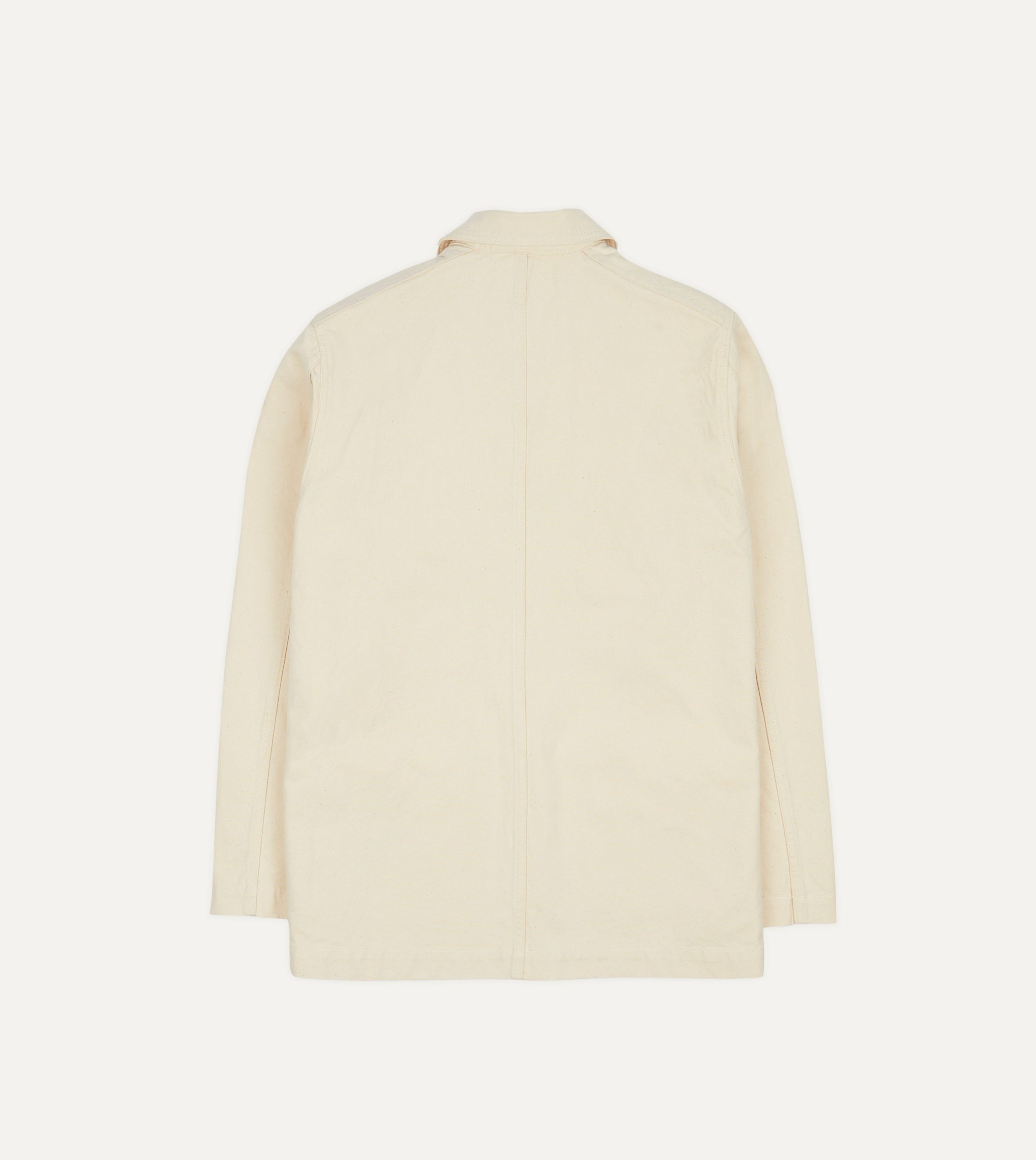 Ecru Cotton Duck Canvas Five-Pocket Chore Jacket - Image 8