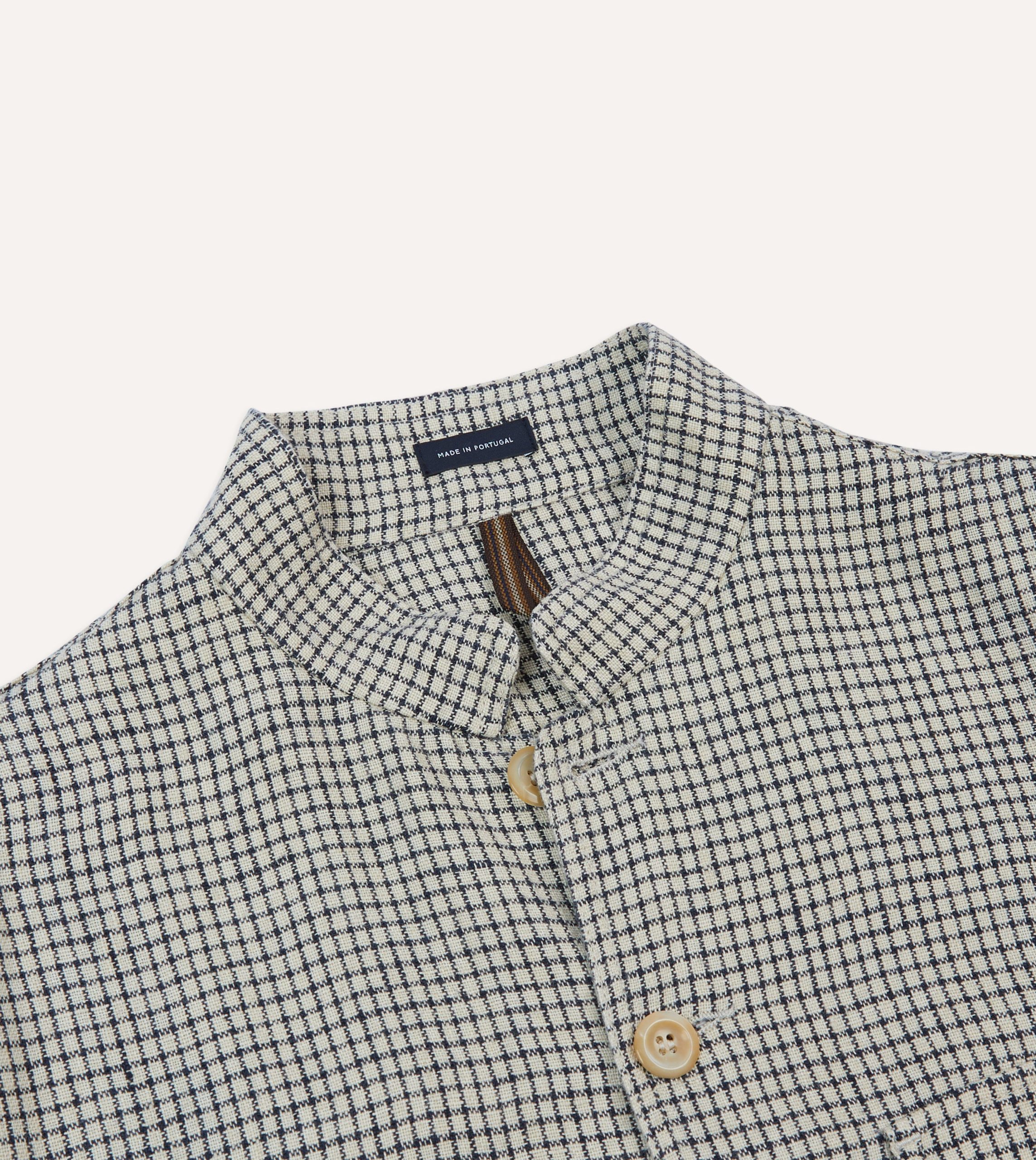 Ecru Check Linen Forestiere Jacket - Image 3
