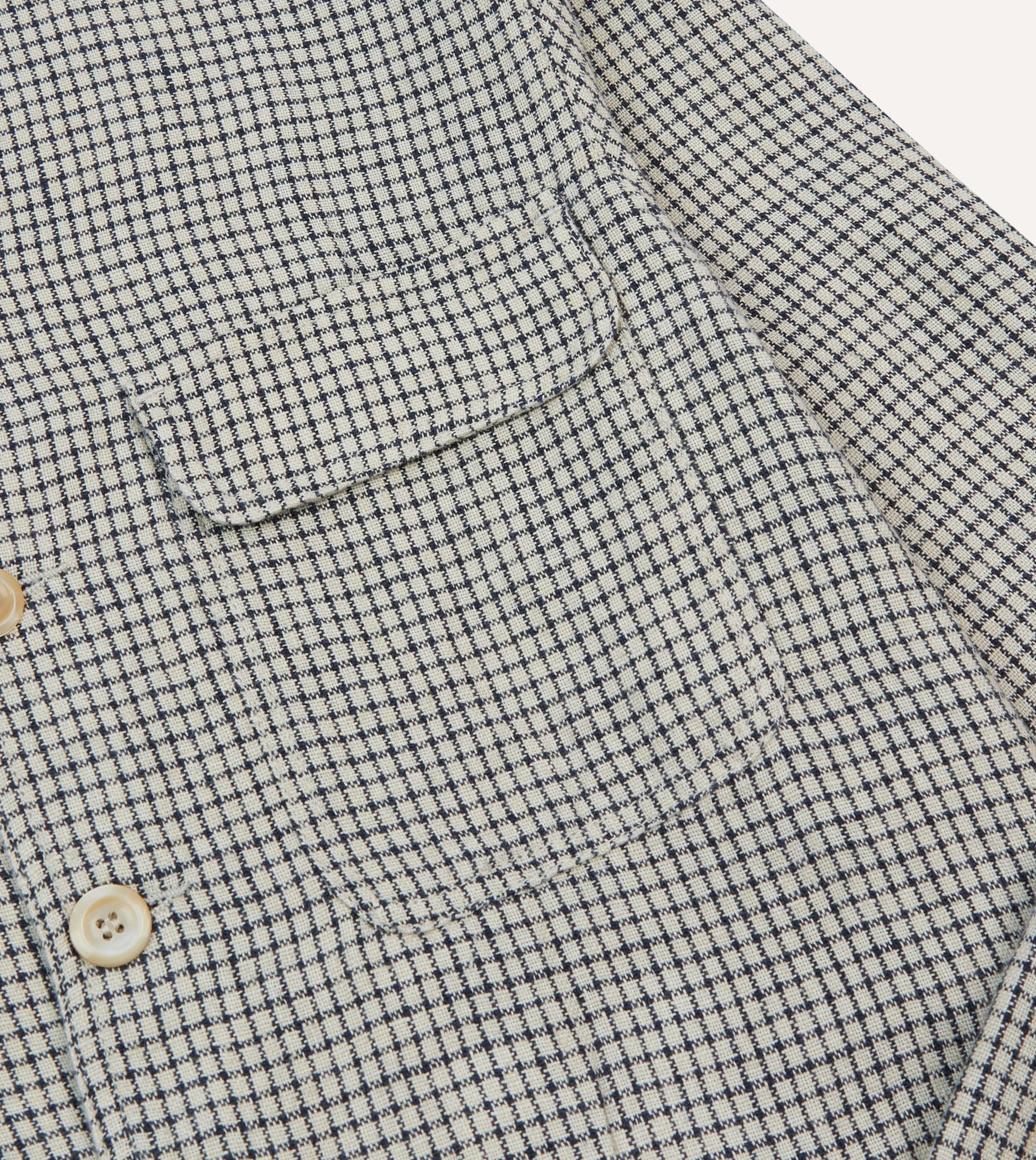 Ecru Check Linen Forestiere Jacket - Image 4
