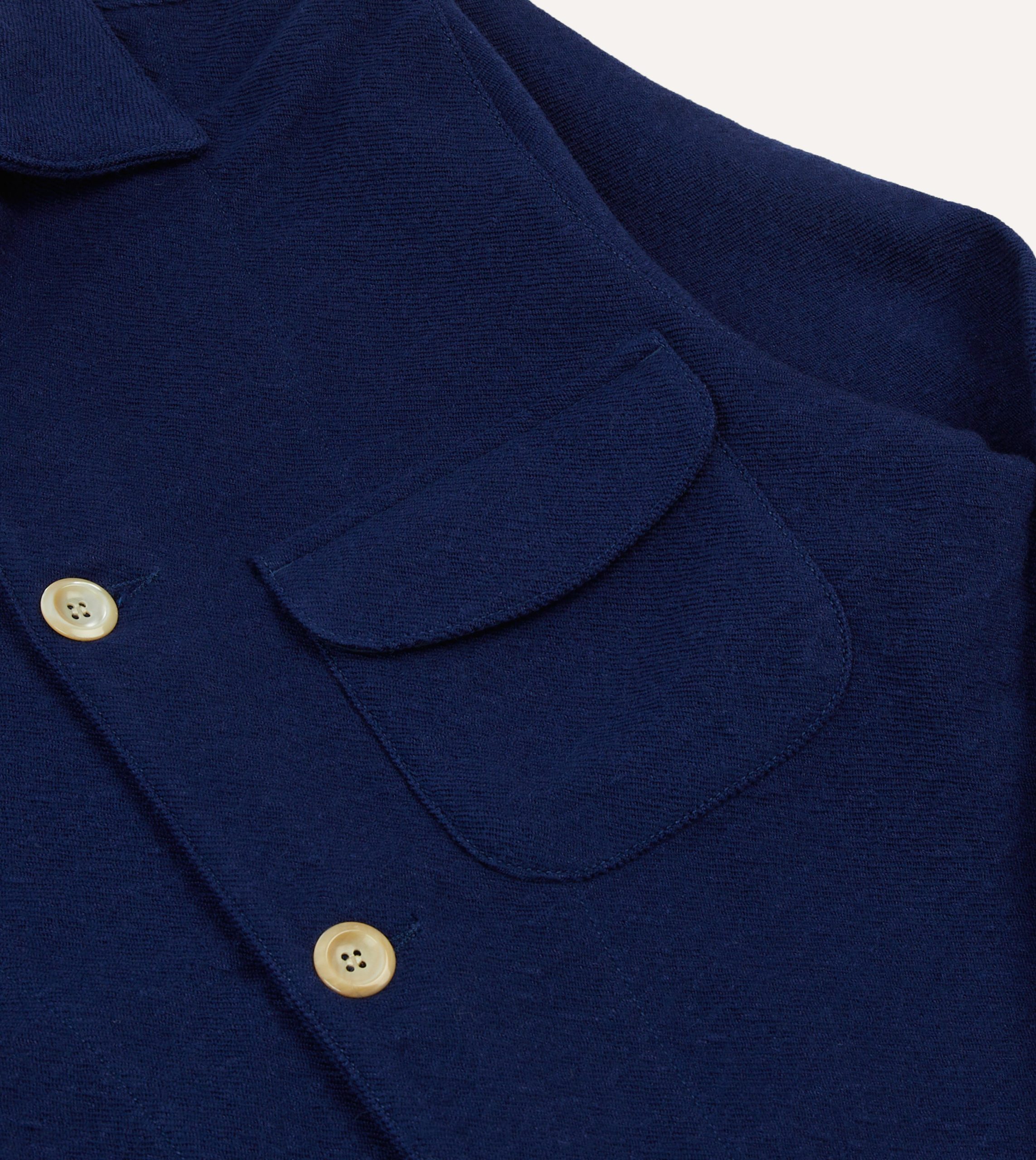 Blue Wool-Linen Three-Pocket Chore Jacket - Image 5