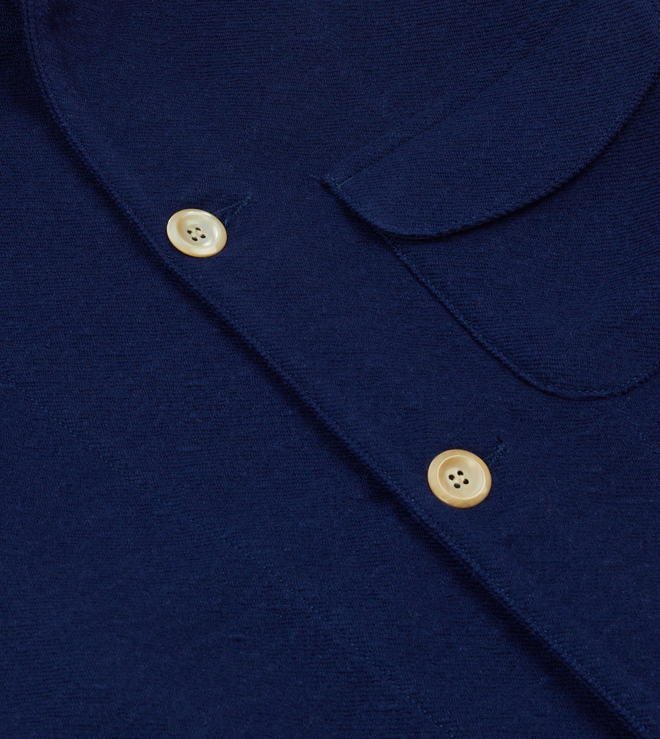 Blue Wool-Linen Three-Pocket Chore Jacket - Image 4