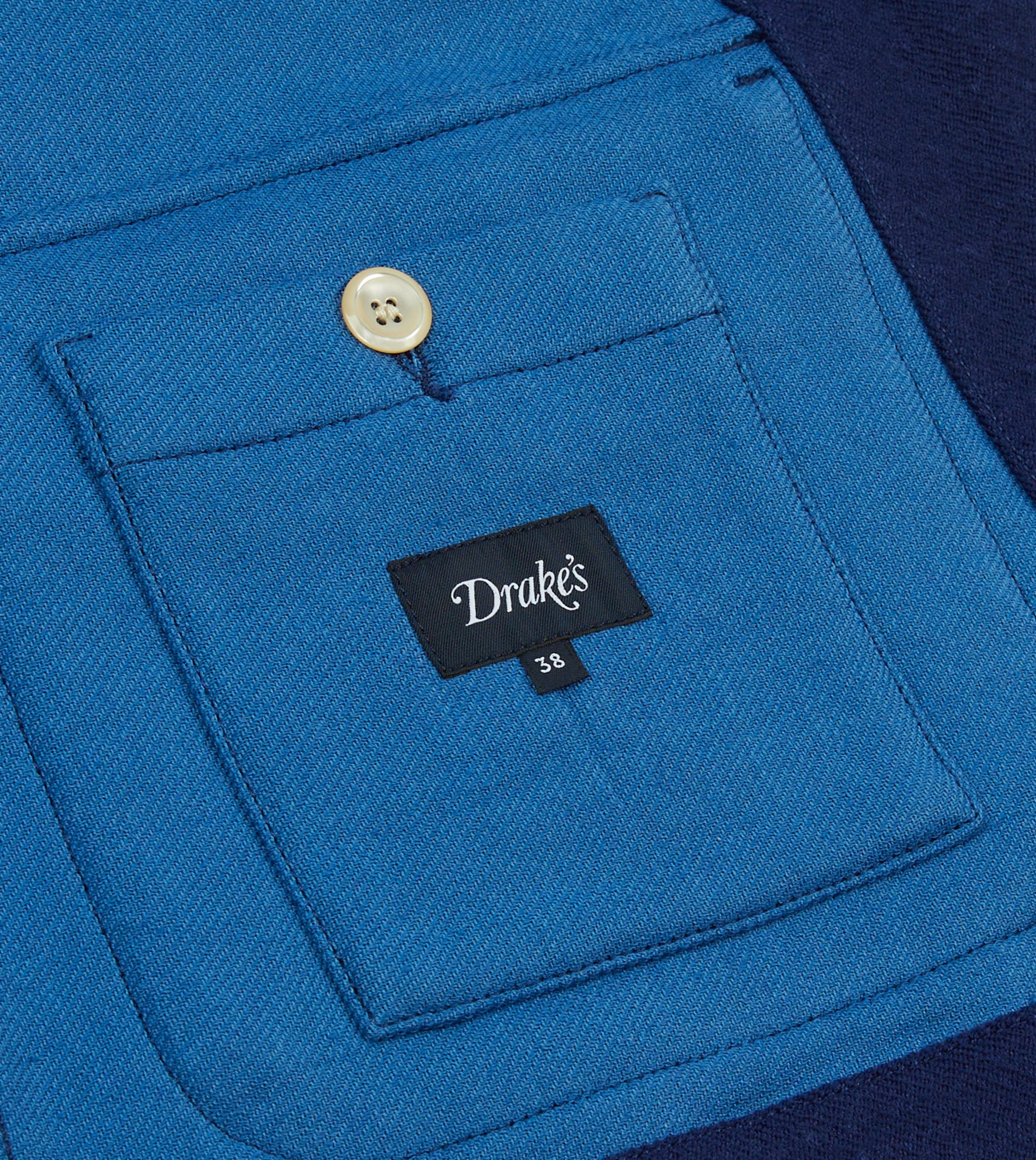 Blue Wool-Linen Three-Pocket Chore Jacket - Image 8
