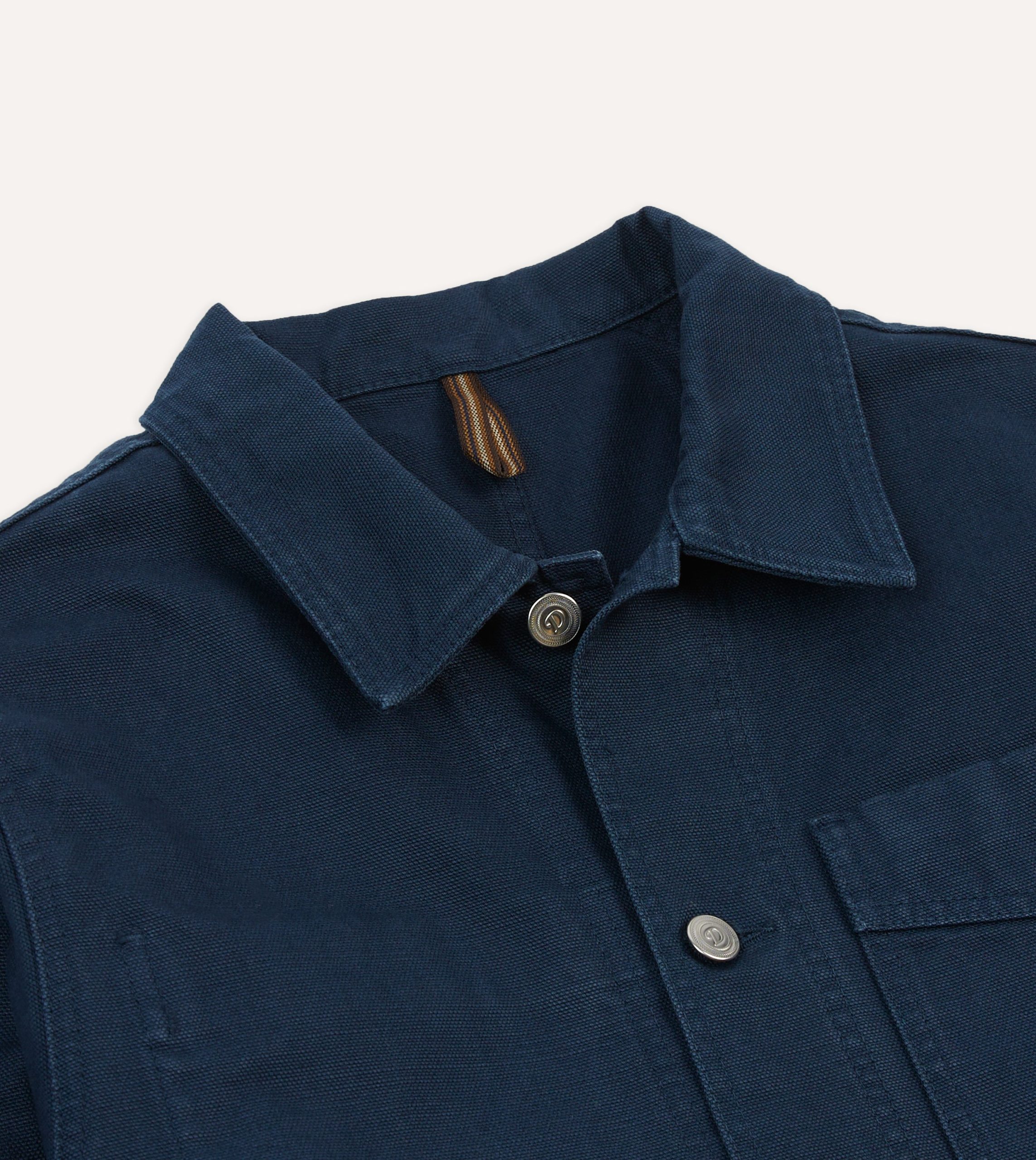 Navy Cotton Canvas Work Jacket - Image 3