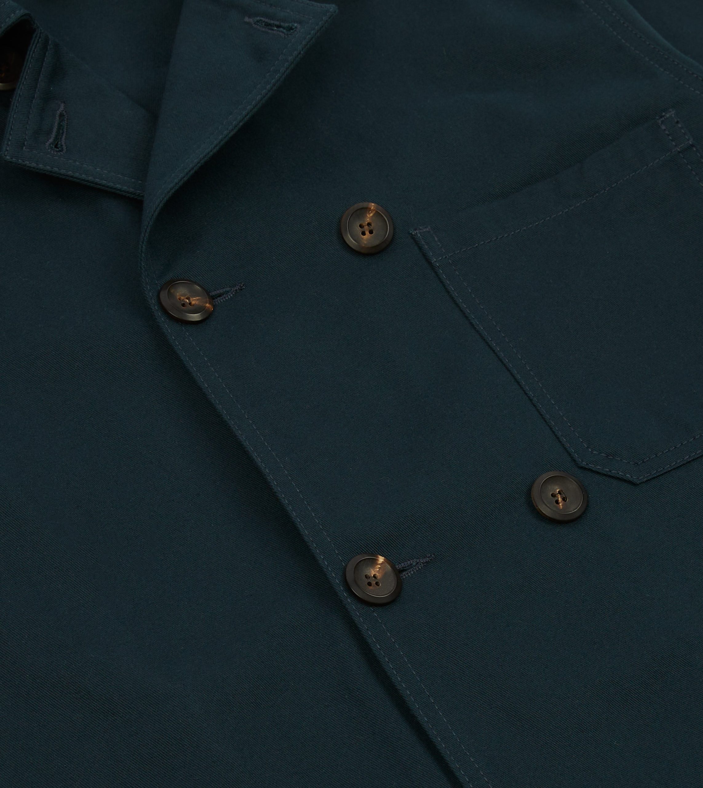 Navy Cotton Double-Breasted Chore Coat - Image 5