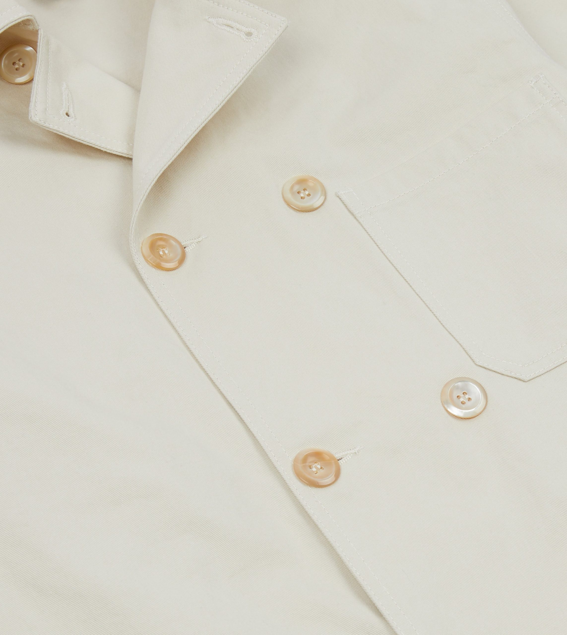 Ecru Cotton Double-Breasted Chore Coat - Image 6