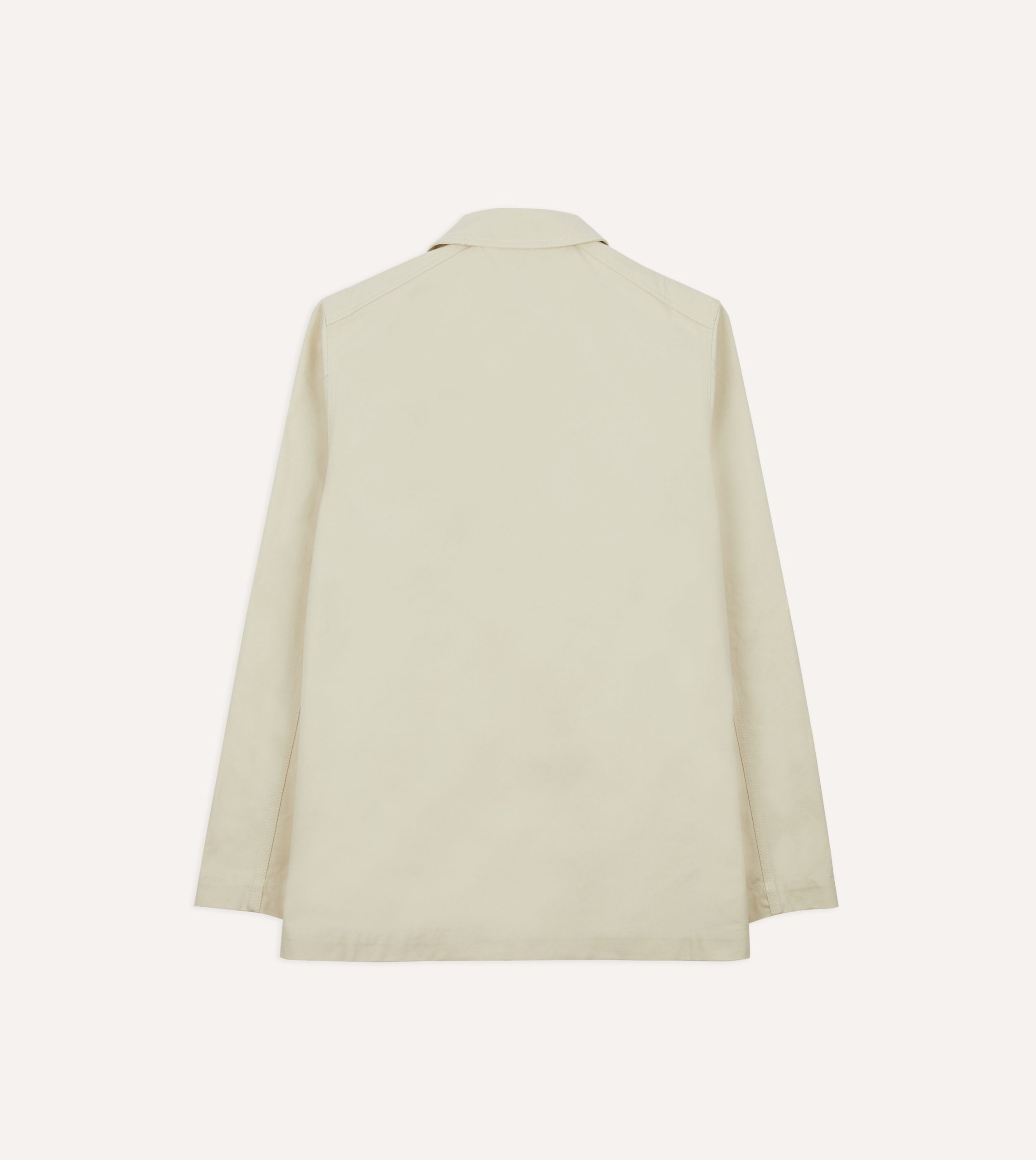 Ecru Cotton Double-Breasted Chore Coat - Image 9