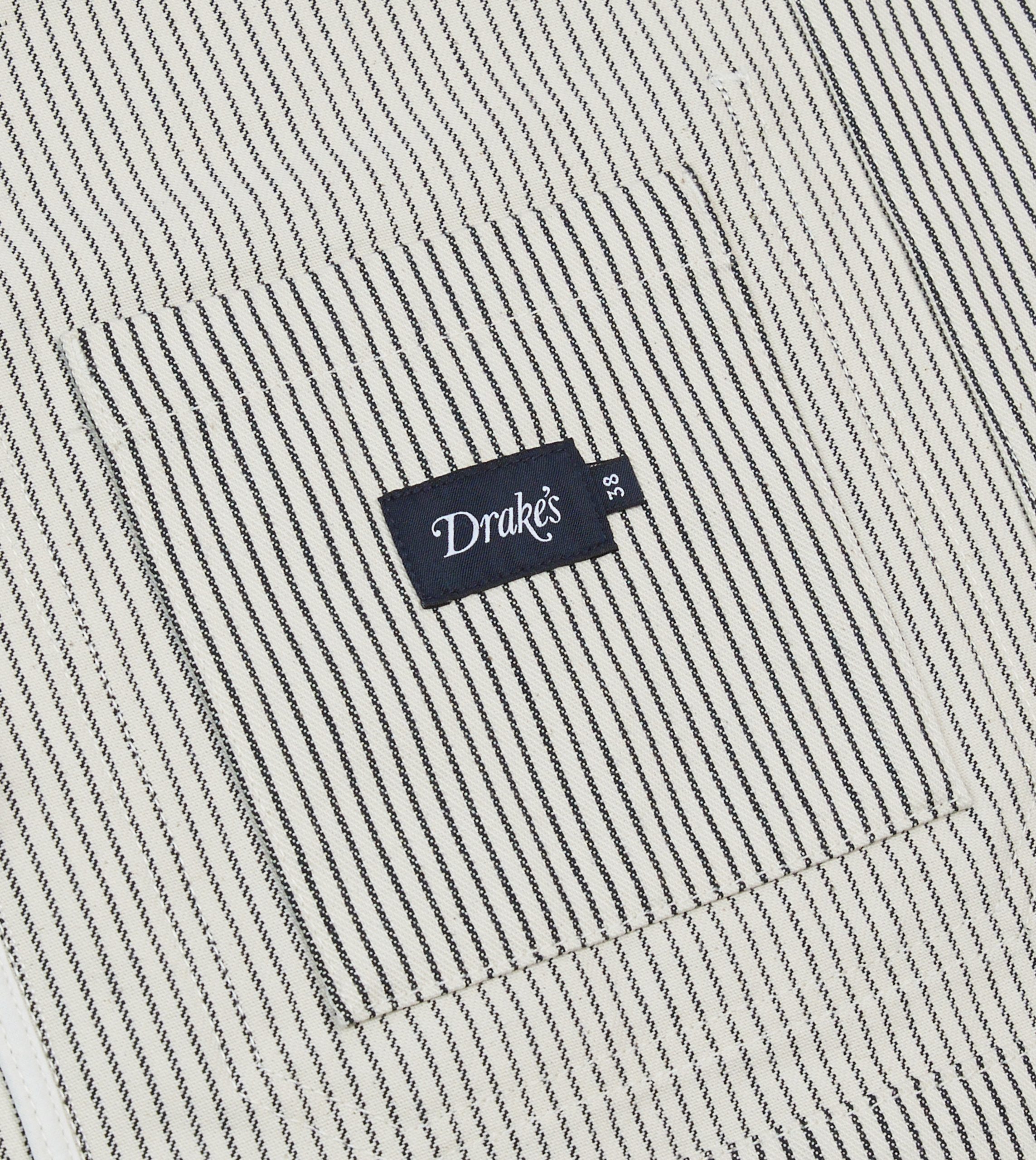 Navy and Ecru Stripe Cotton Stoker Jacket - Image 8