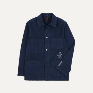 Kennedy by Drake's Navy Cotton Duck Canvas Five-Pocket Chore Jacket