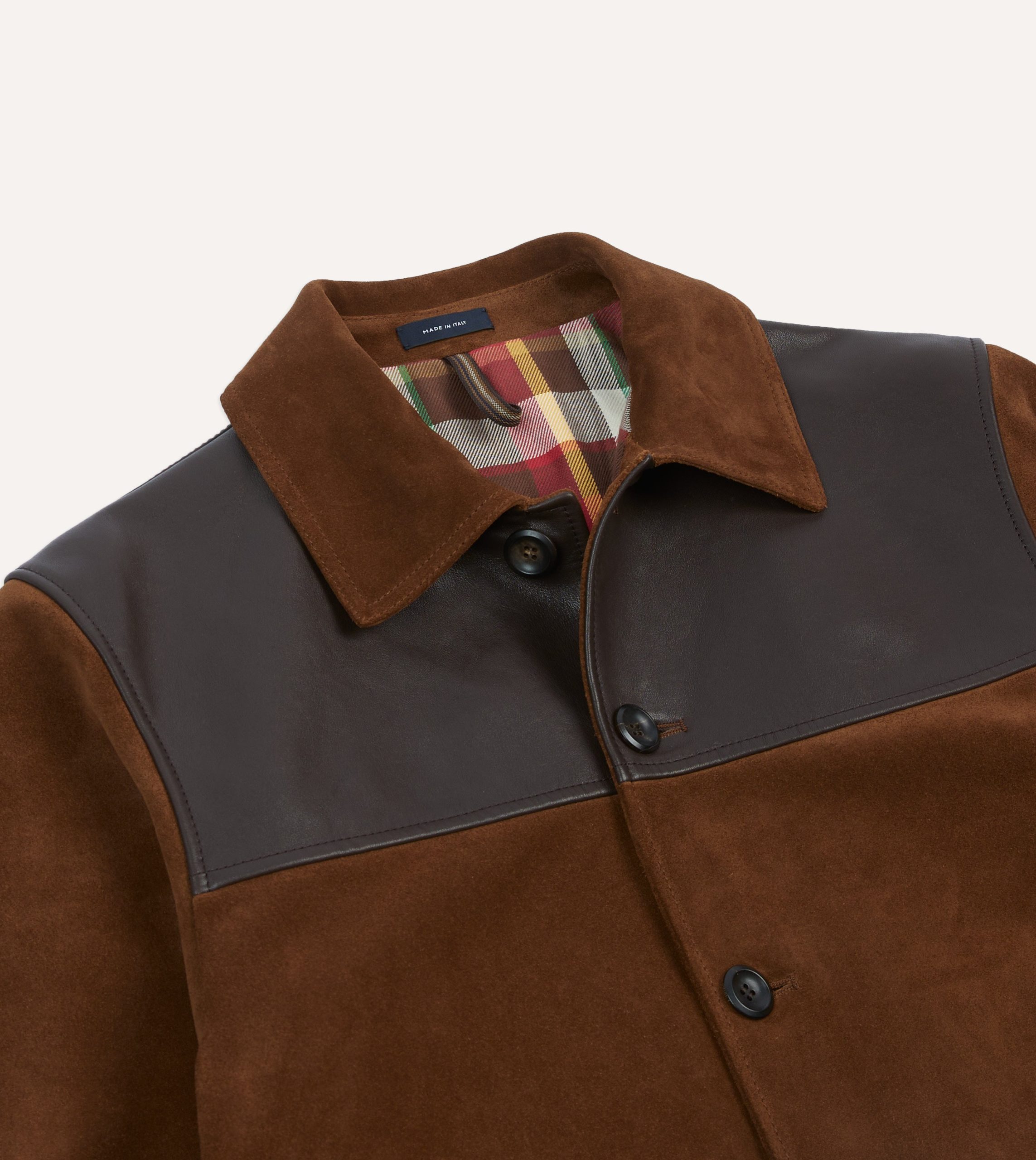 Brown Suede and Leather Donkey Jacket - Image 3