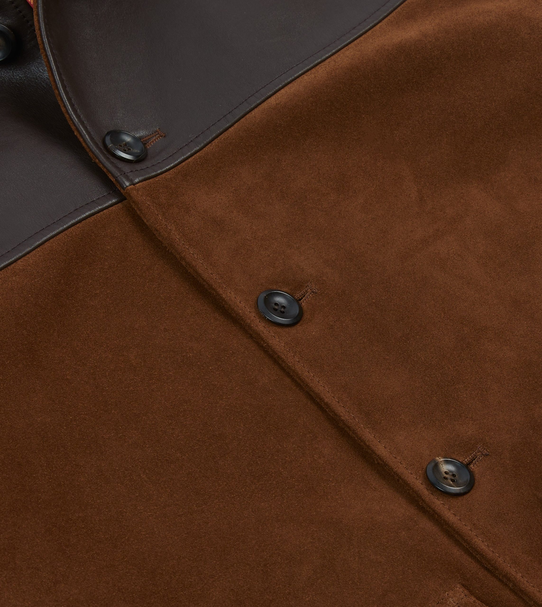 Brown Suede and Leather Donkey Jacket - Image 4