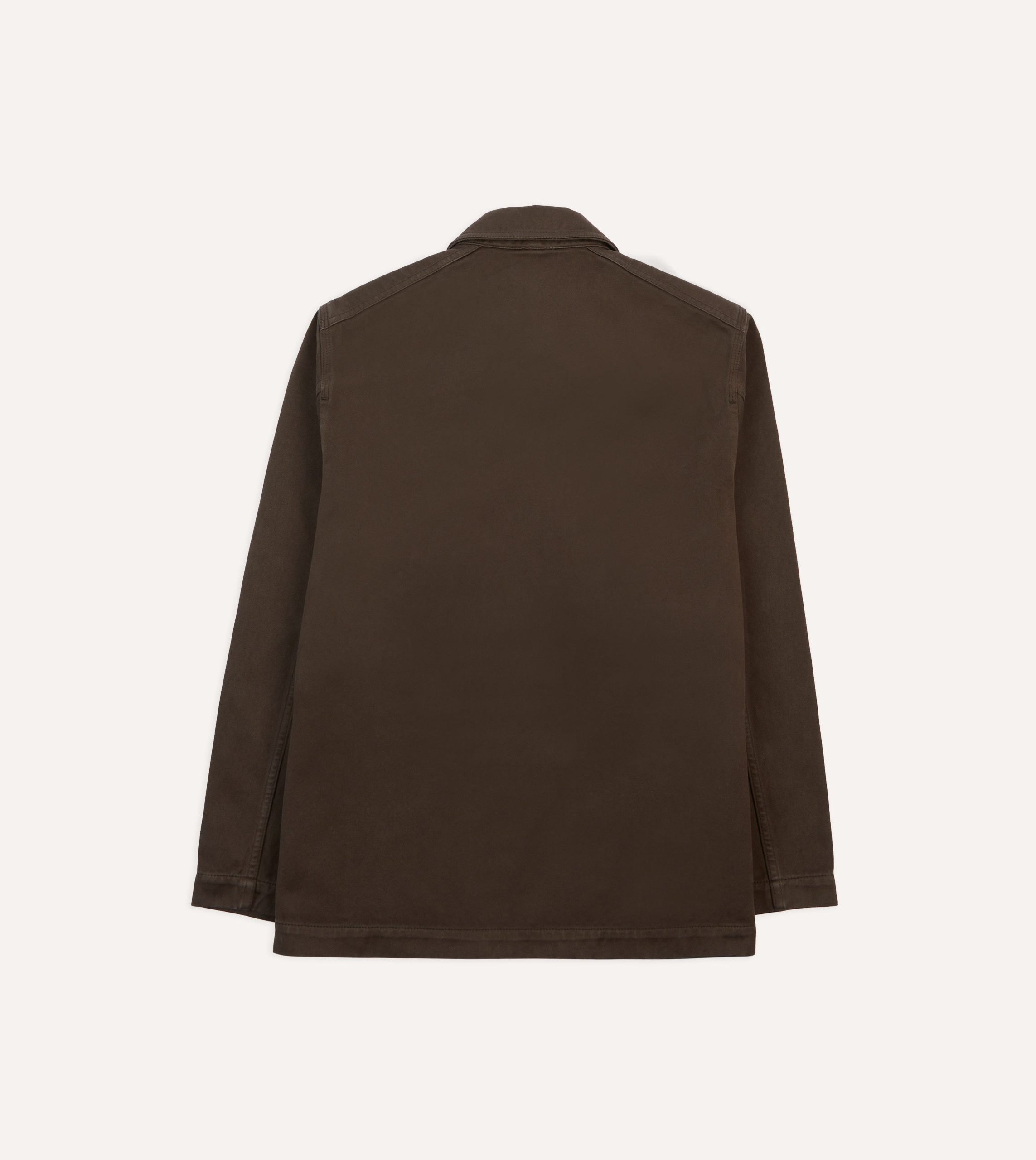 Brown Cotton Double-Breasted Chore Coat - Image 8
