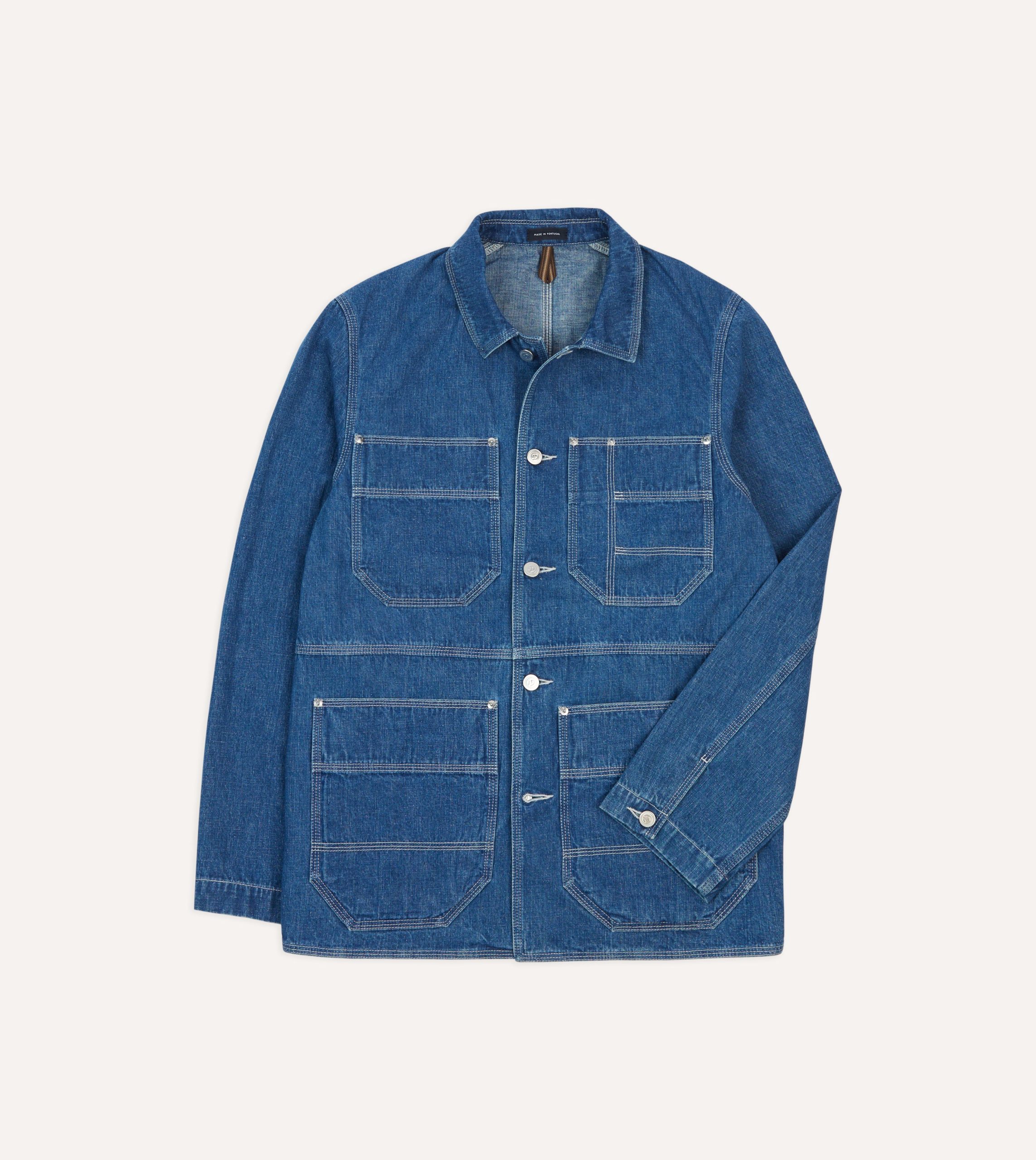 Stone Wash Selvedge Denim Welder Jacket