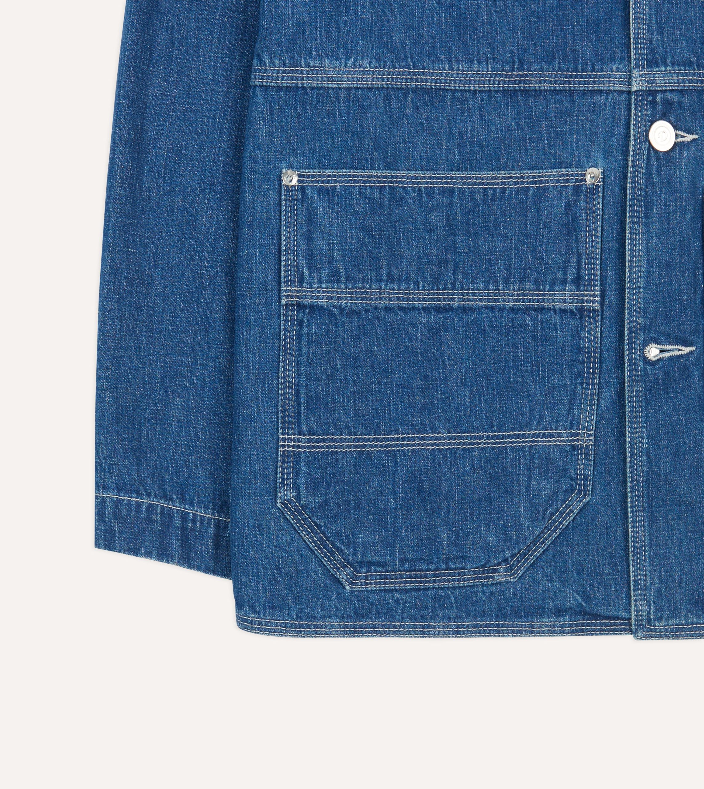 Stone Wash Selvedge Denim Welder Jacket - Image 6