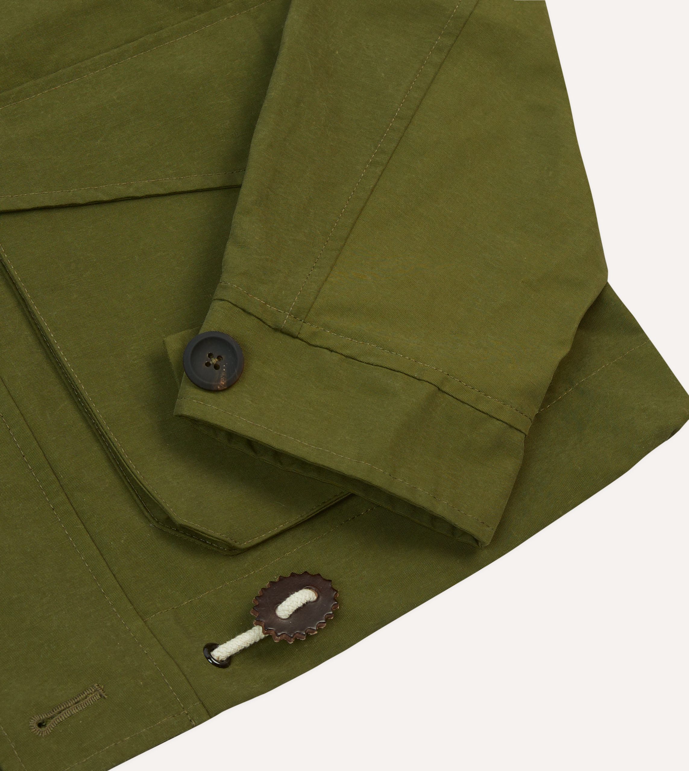 Olive Cotton Blouson Jacket - Image 5