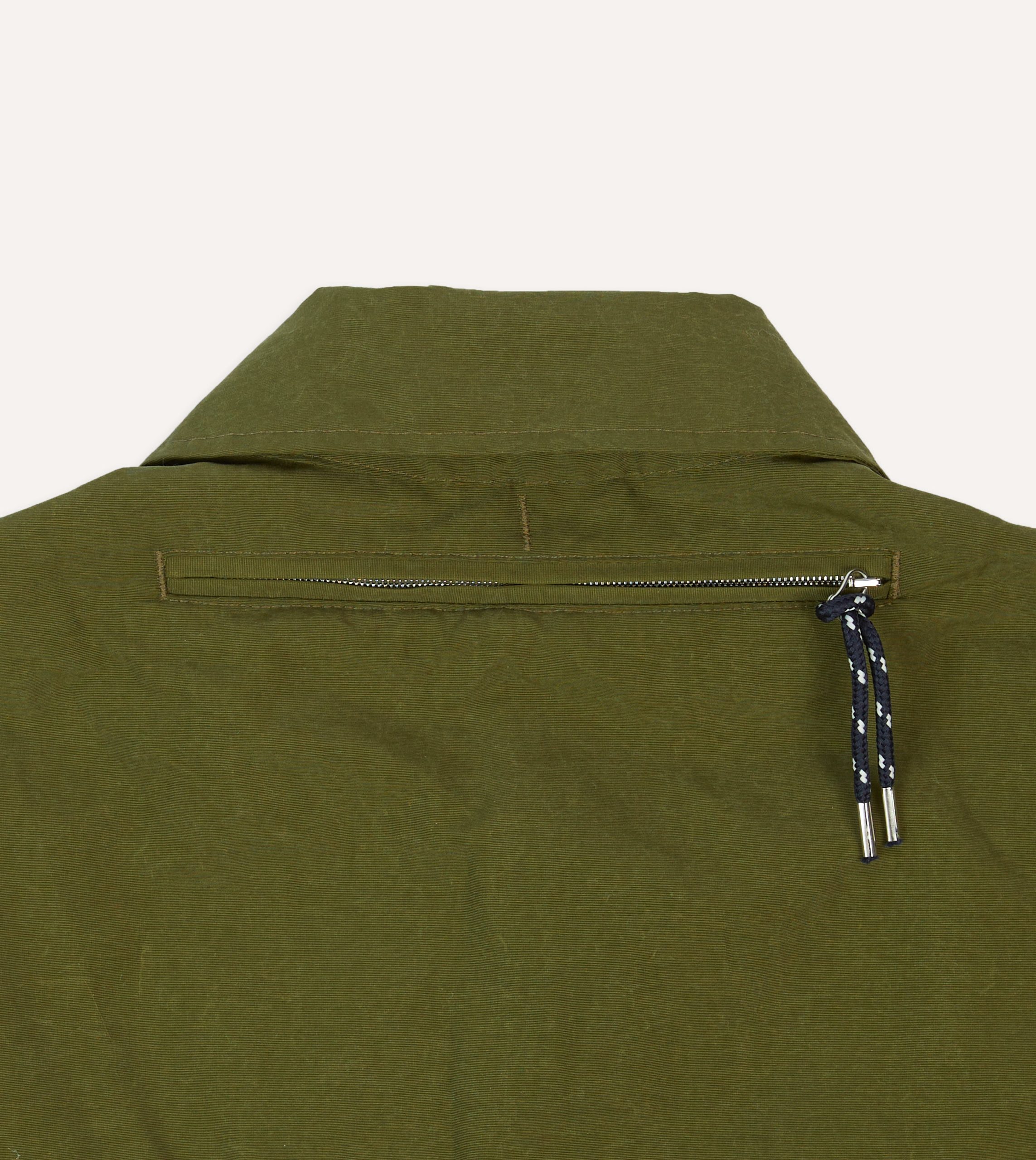 Olive Cotton Blouson Jacket - Image 7