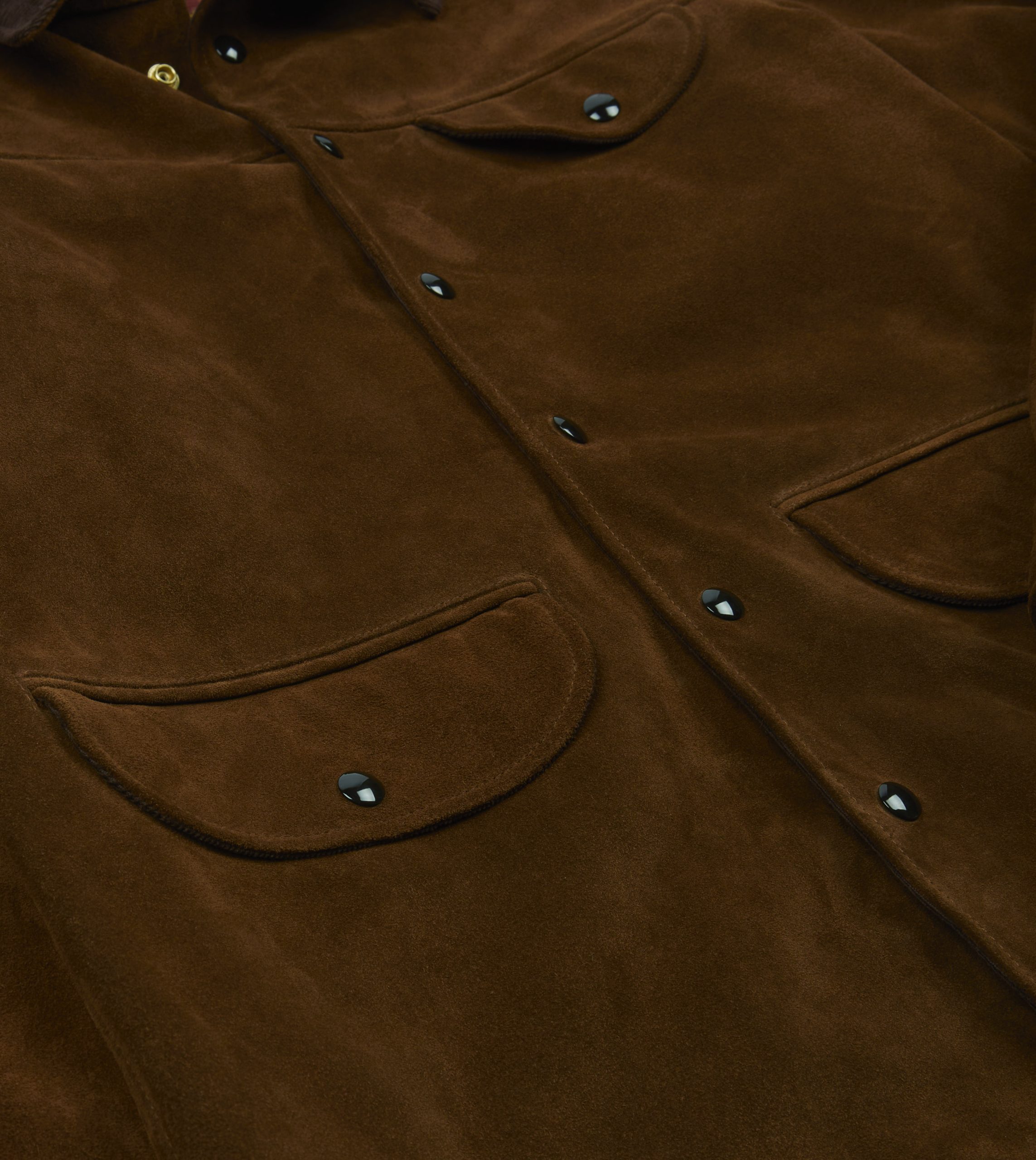 Brown Suede Car Coat with Blanket Lining - Image 4