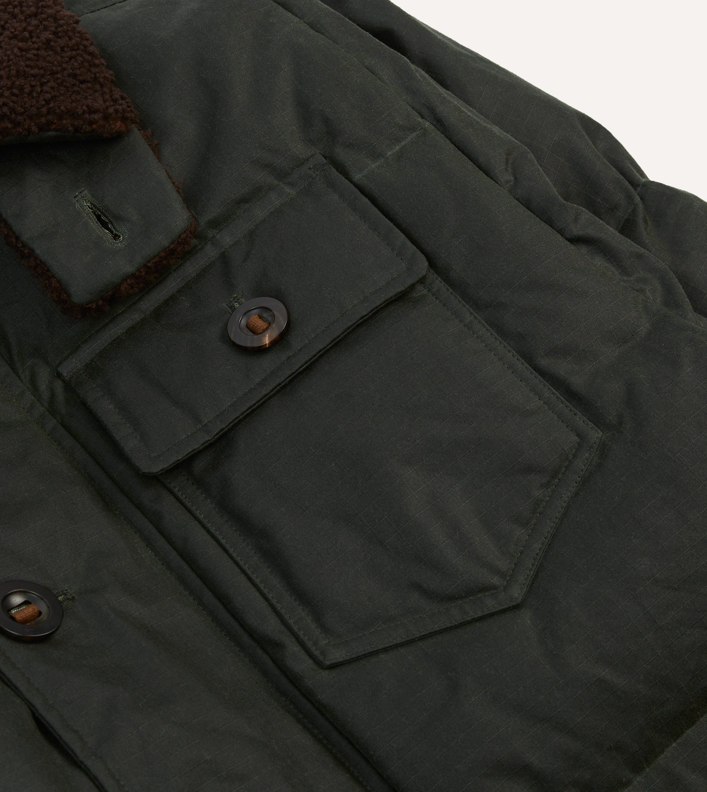 Green Waxed Cotton Expedition Parka - Image 5