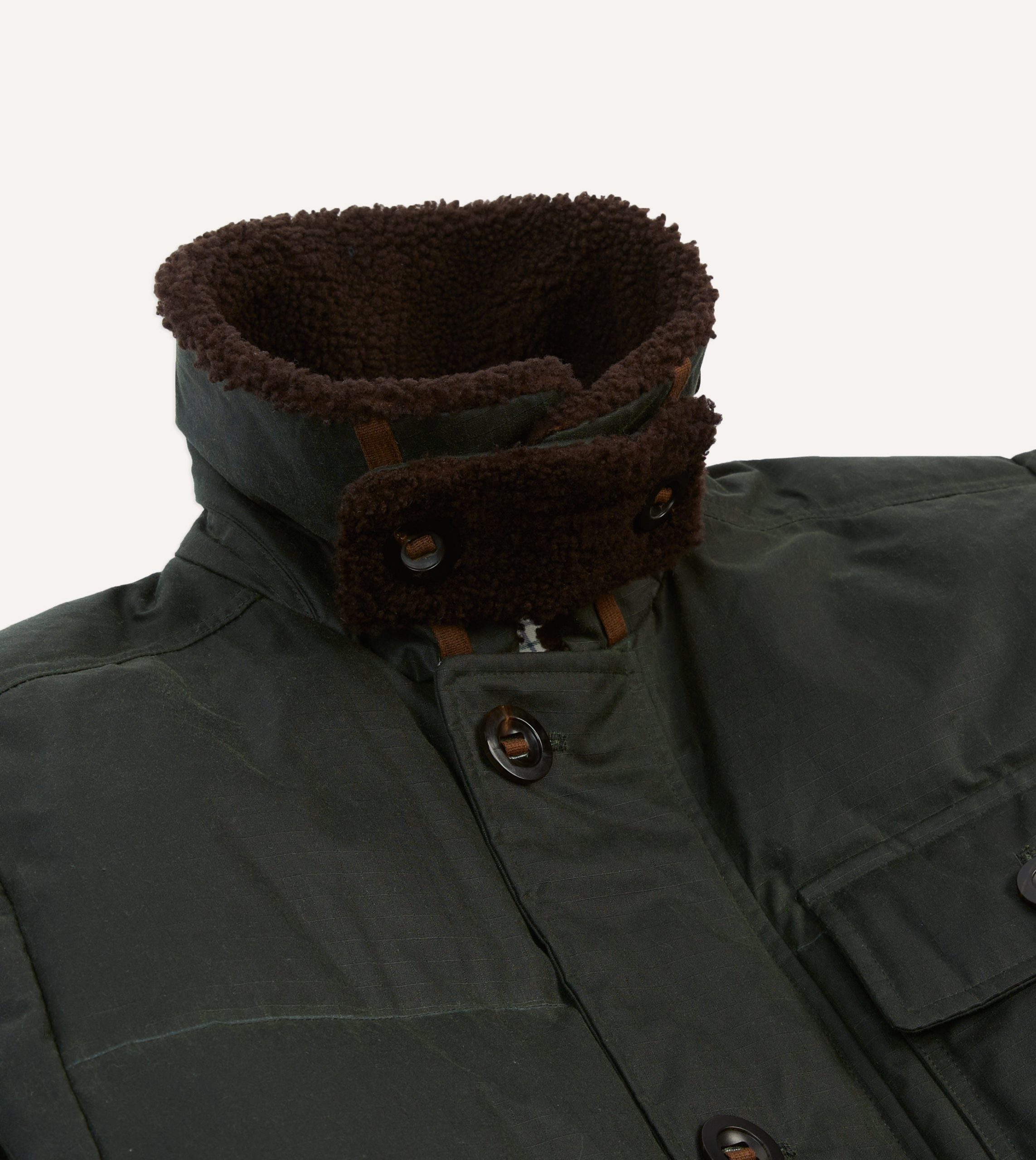 Green Waxed Cotton Expedition Parka - Image 4