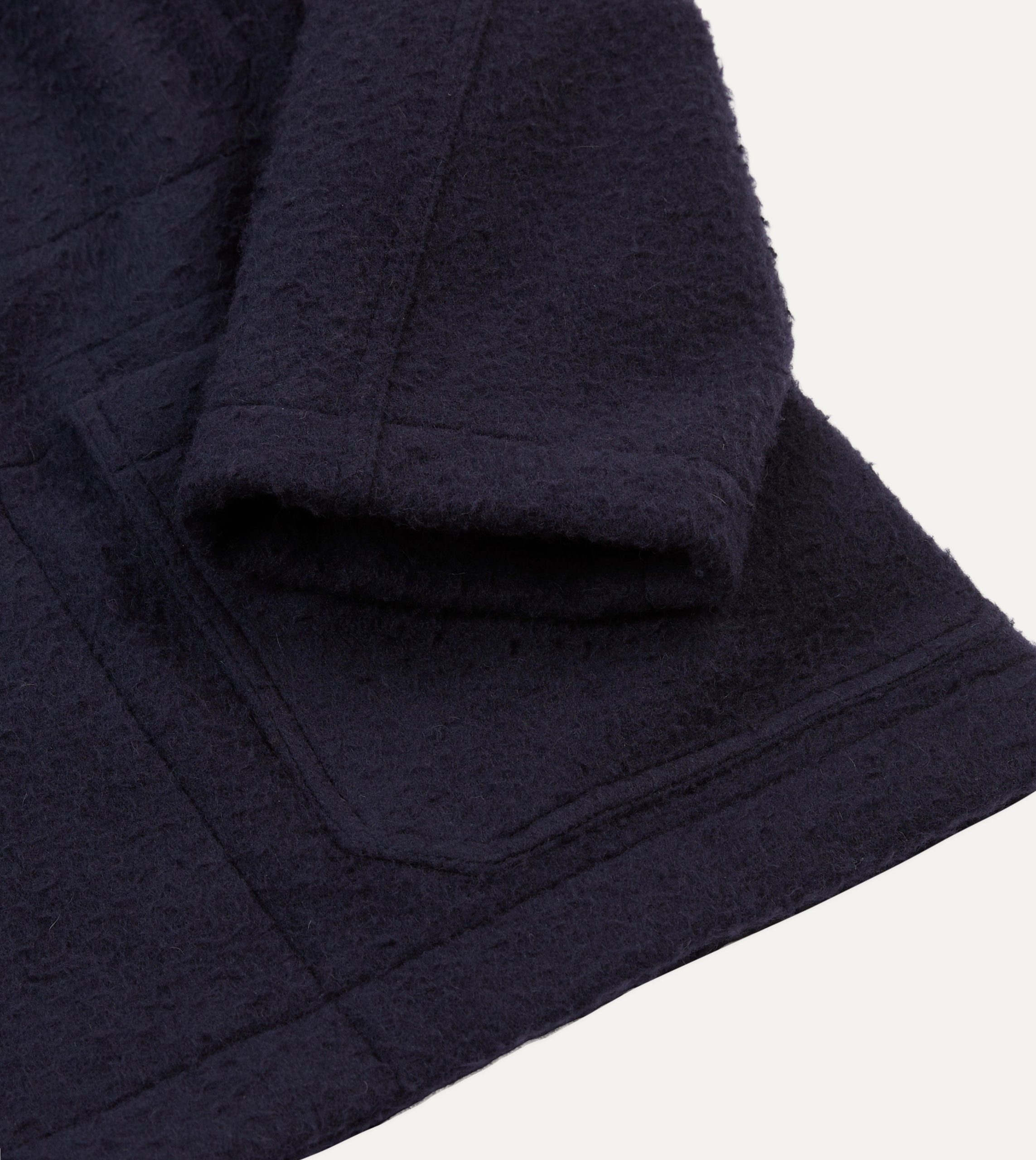 Navy Casentino Wool Short Duffle Coat - Image 7