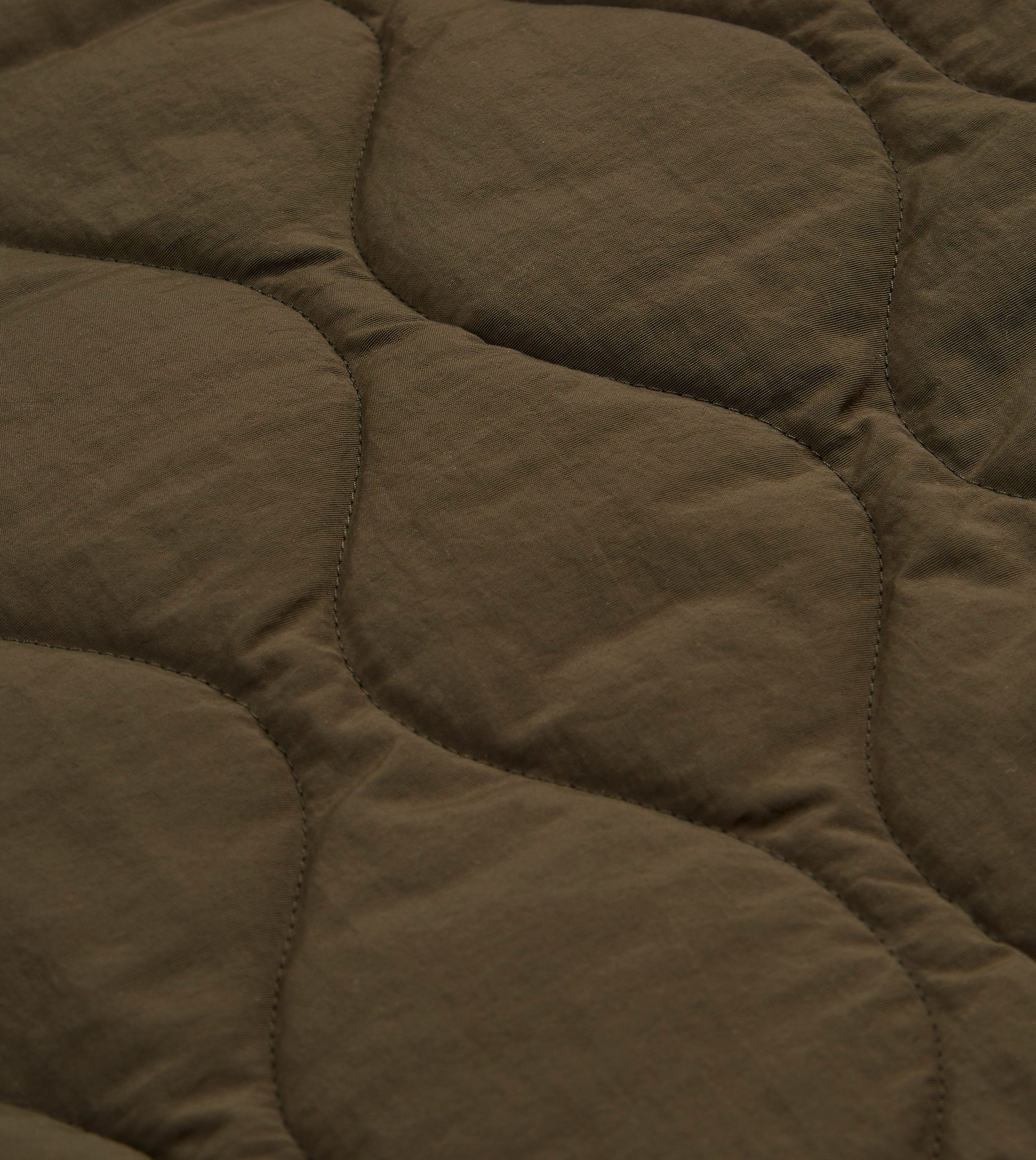 Olive Quilted Nylon Zip Vest - Image 2