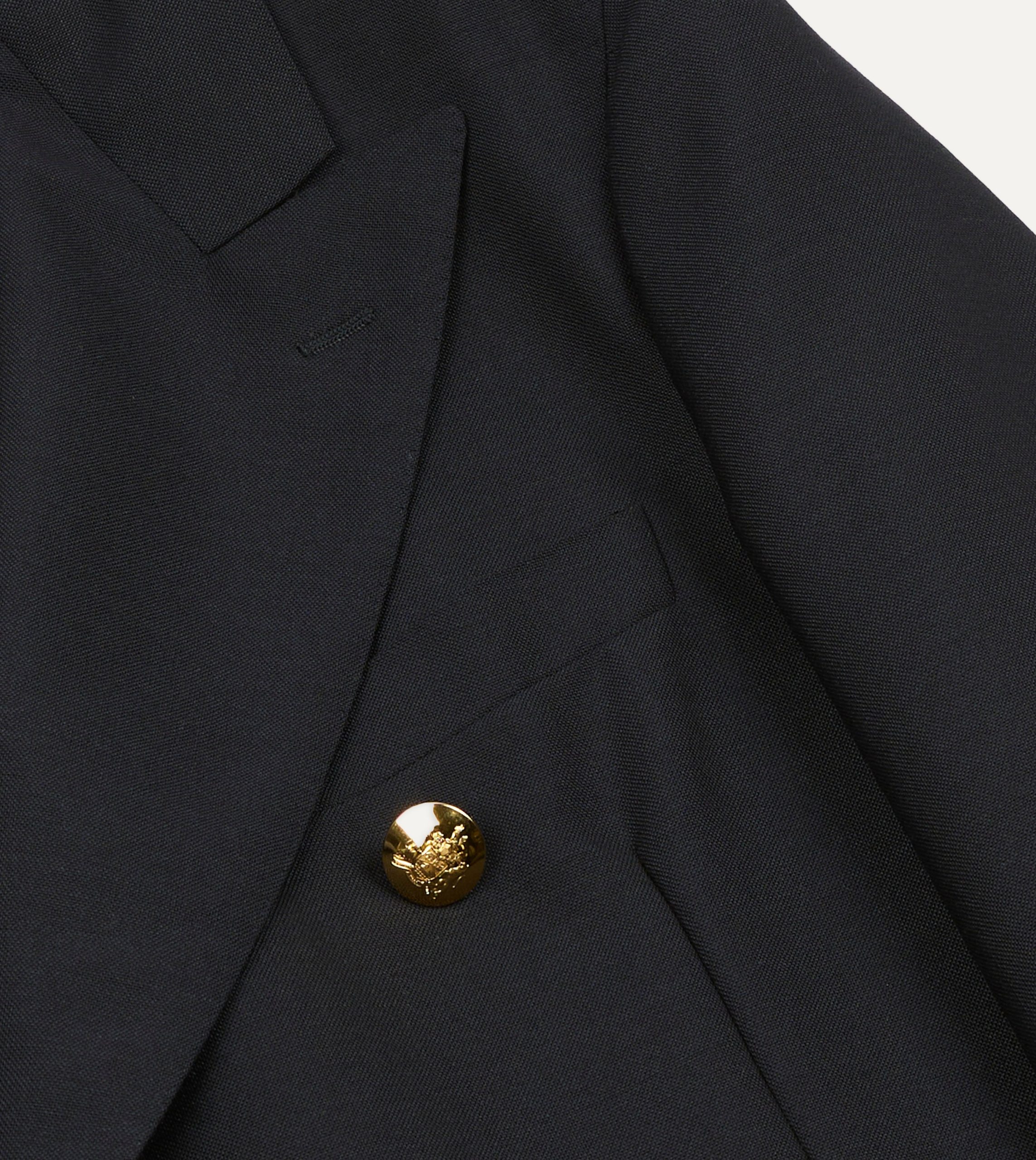 Navy Wool-Mohair Double-Breasted Travel Blazer - Image 4
