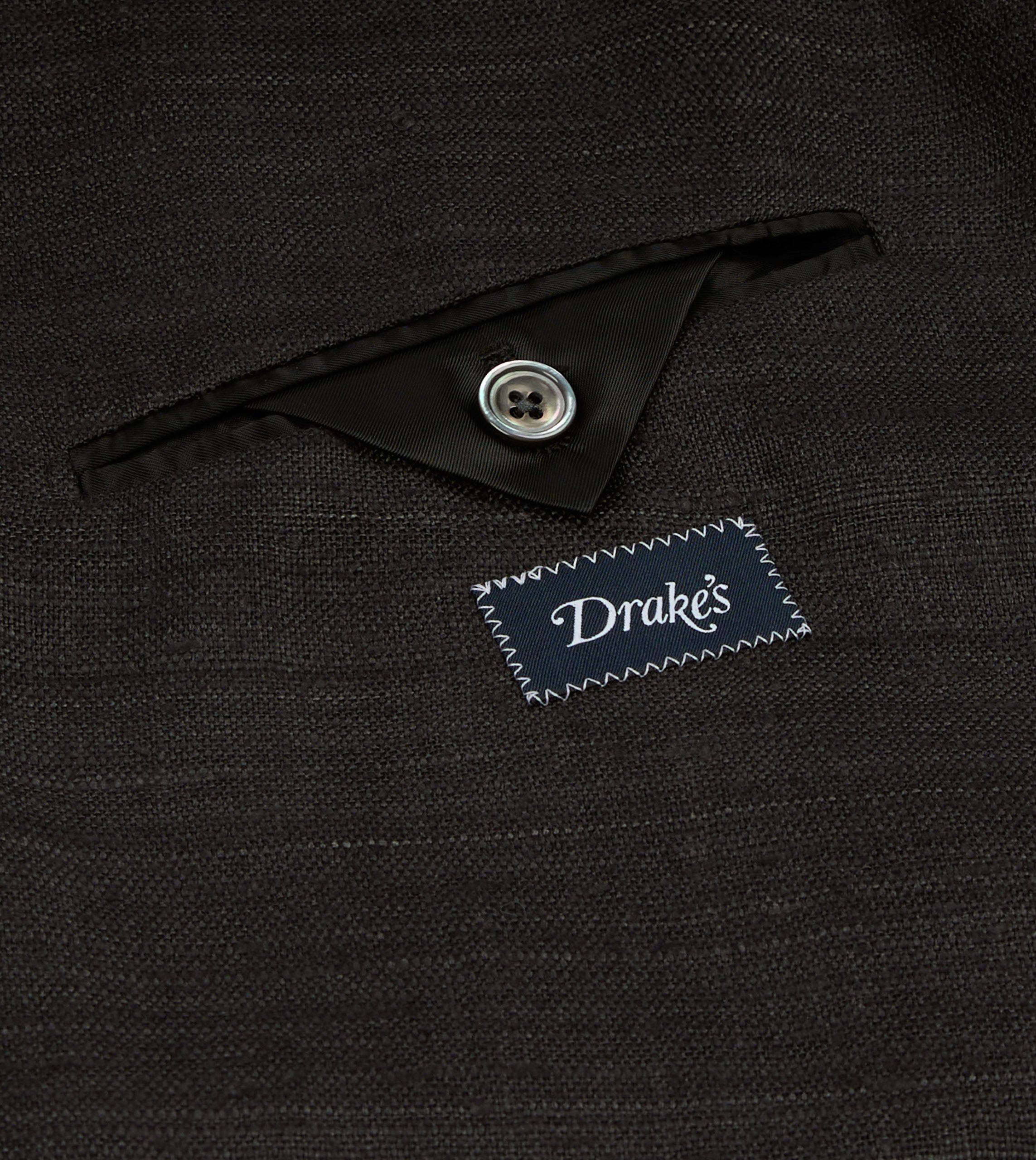 Black Tussah Silk Double-Breasted Evening Jacket - Image 7