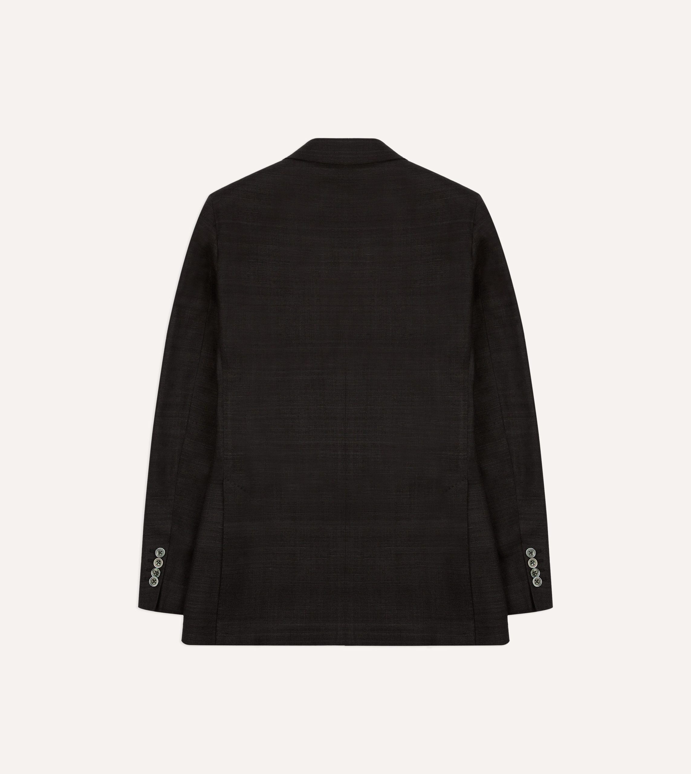 Black Tussah Silk Double-Breasted Evening Jacket - Image 8