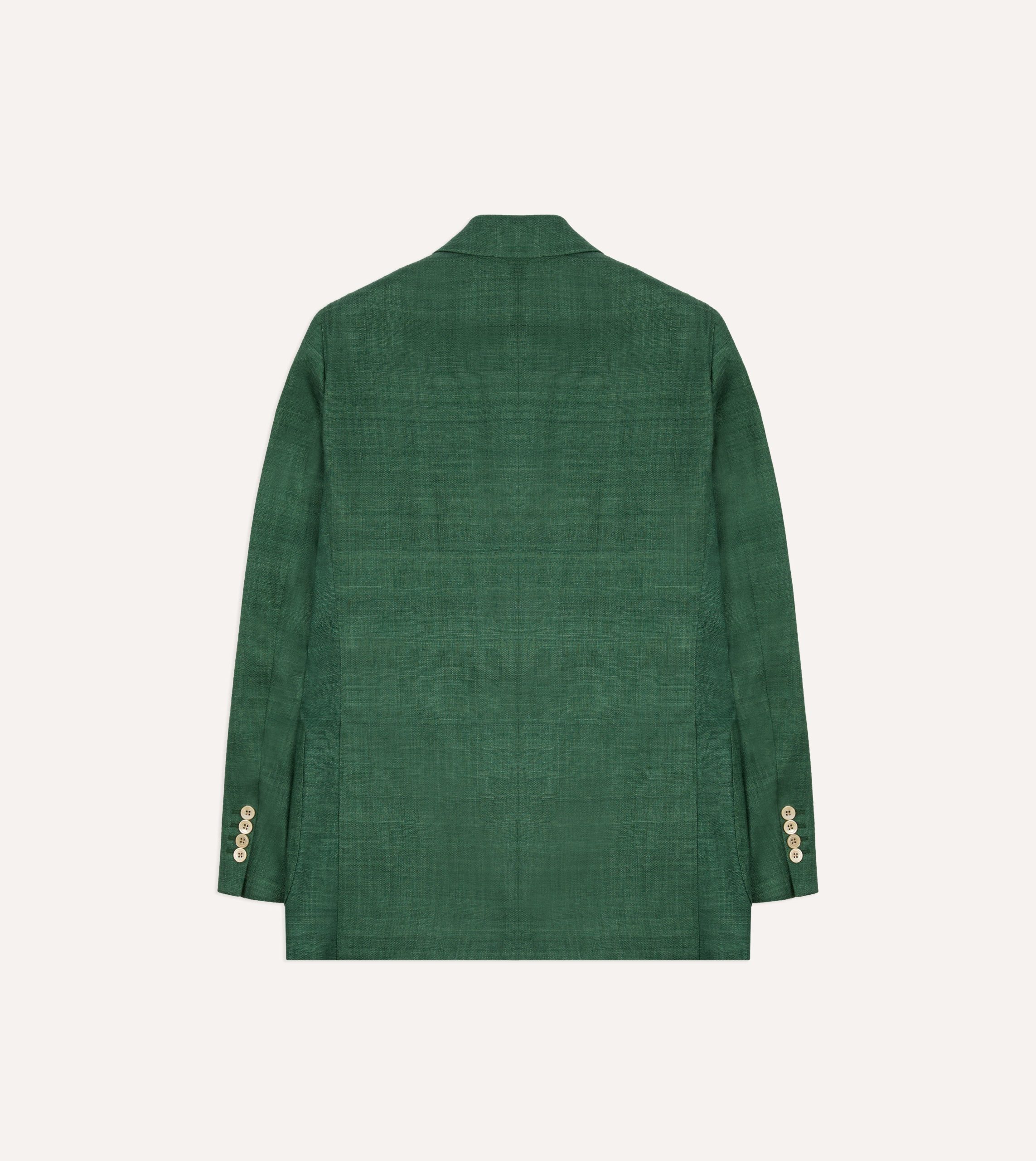 Green Tussah Silk Double-Breasted Evening Jacket - Image 8