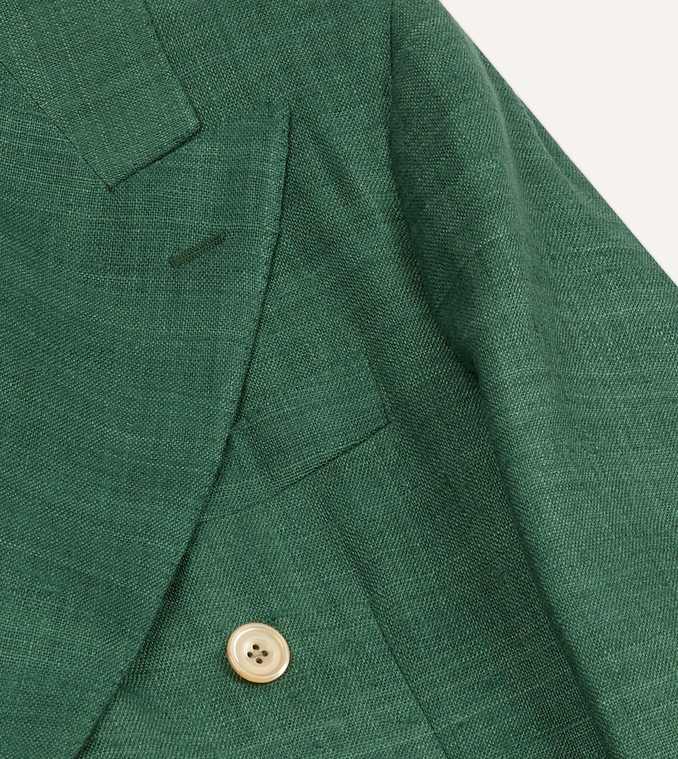 Green Tussah Silk Double-Breasted Evening Jacket - Image 4