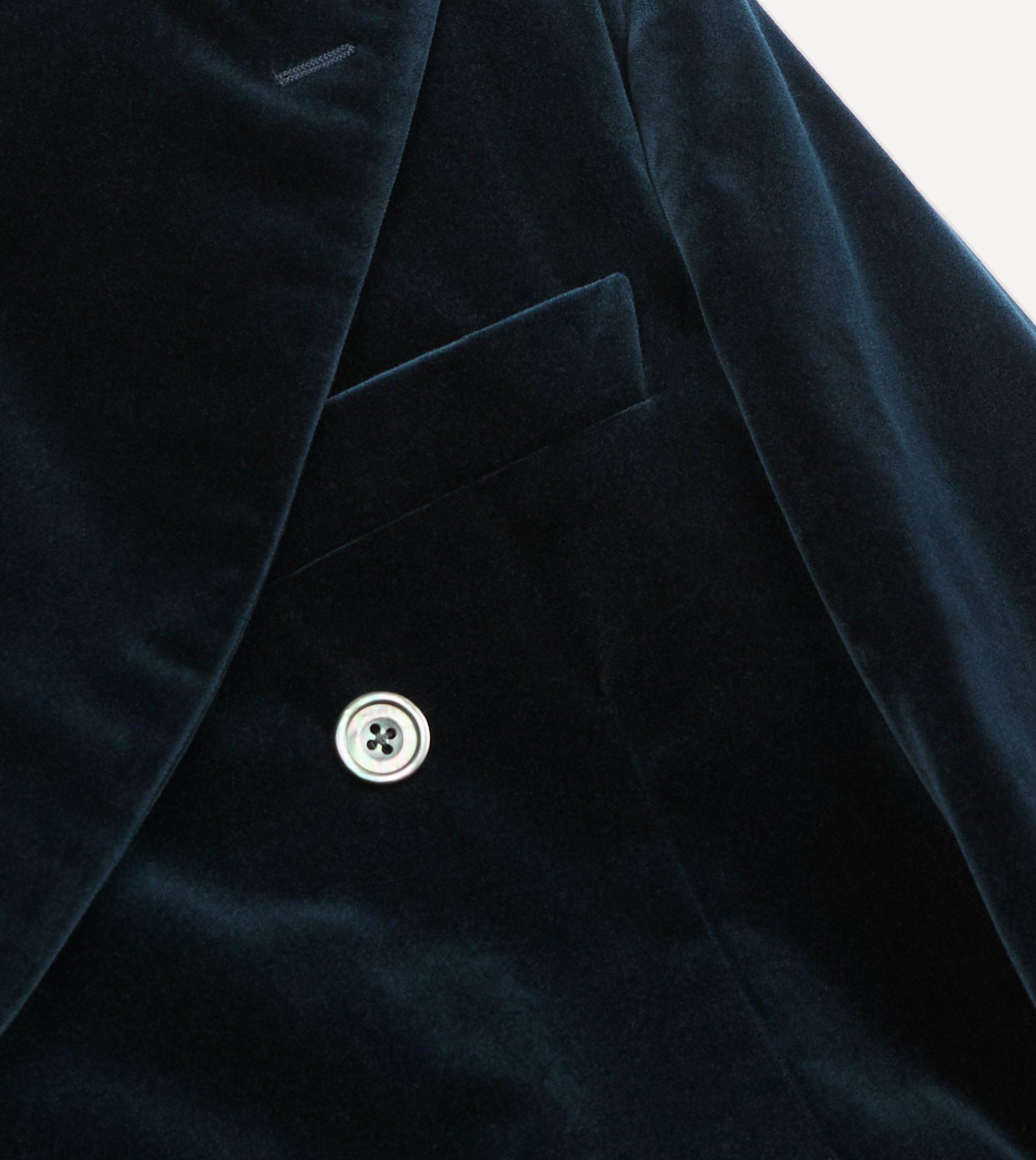 Navy Velvet Double-Breasted Blazer - Image 4