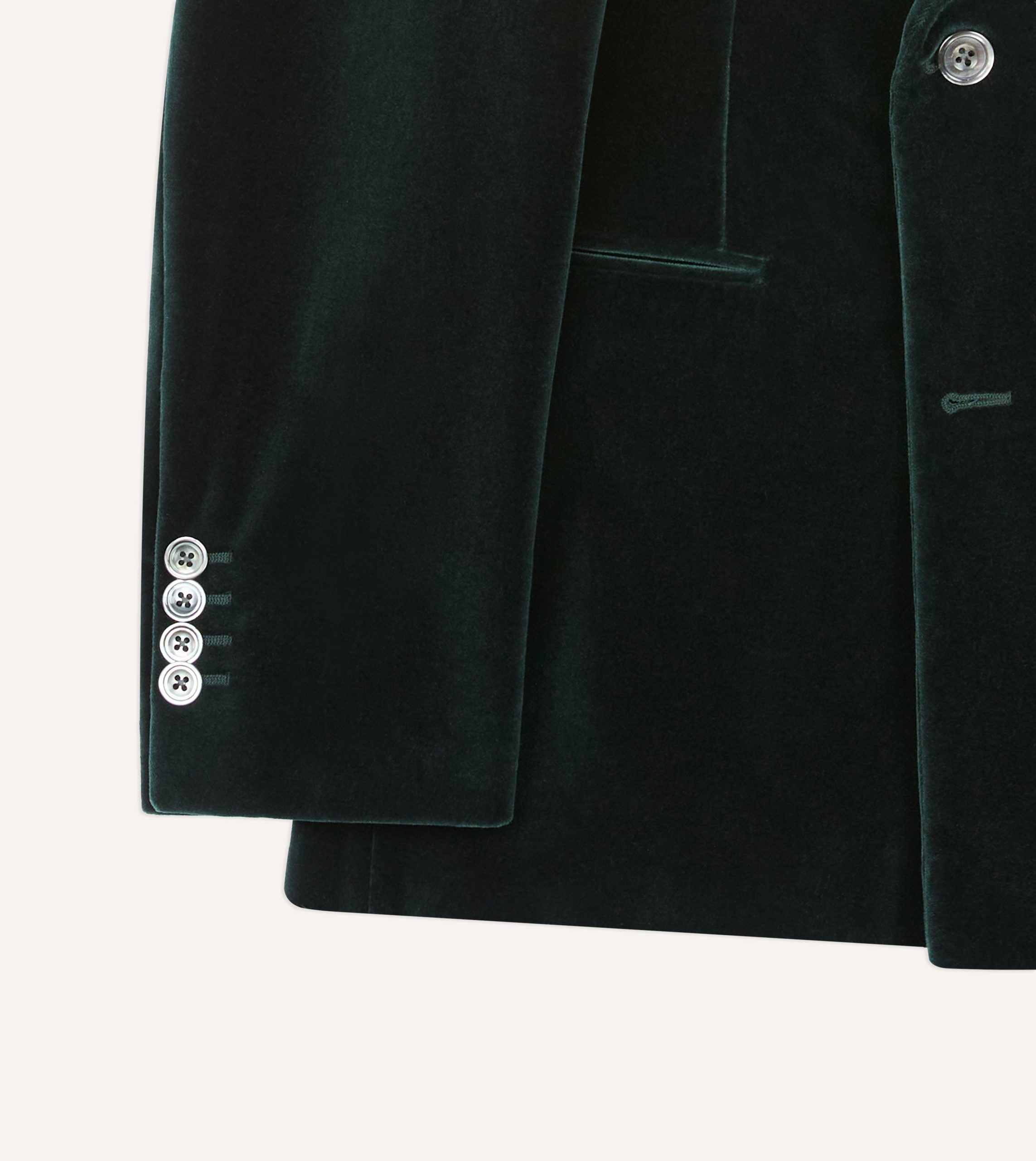 Green Velvet Double-Breasted Blazer - Image 6