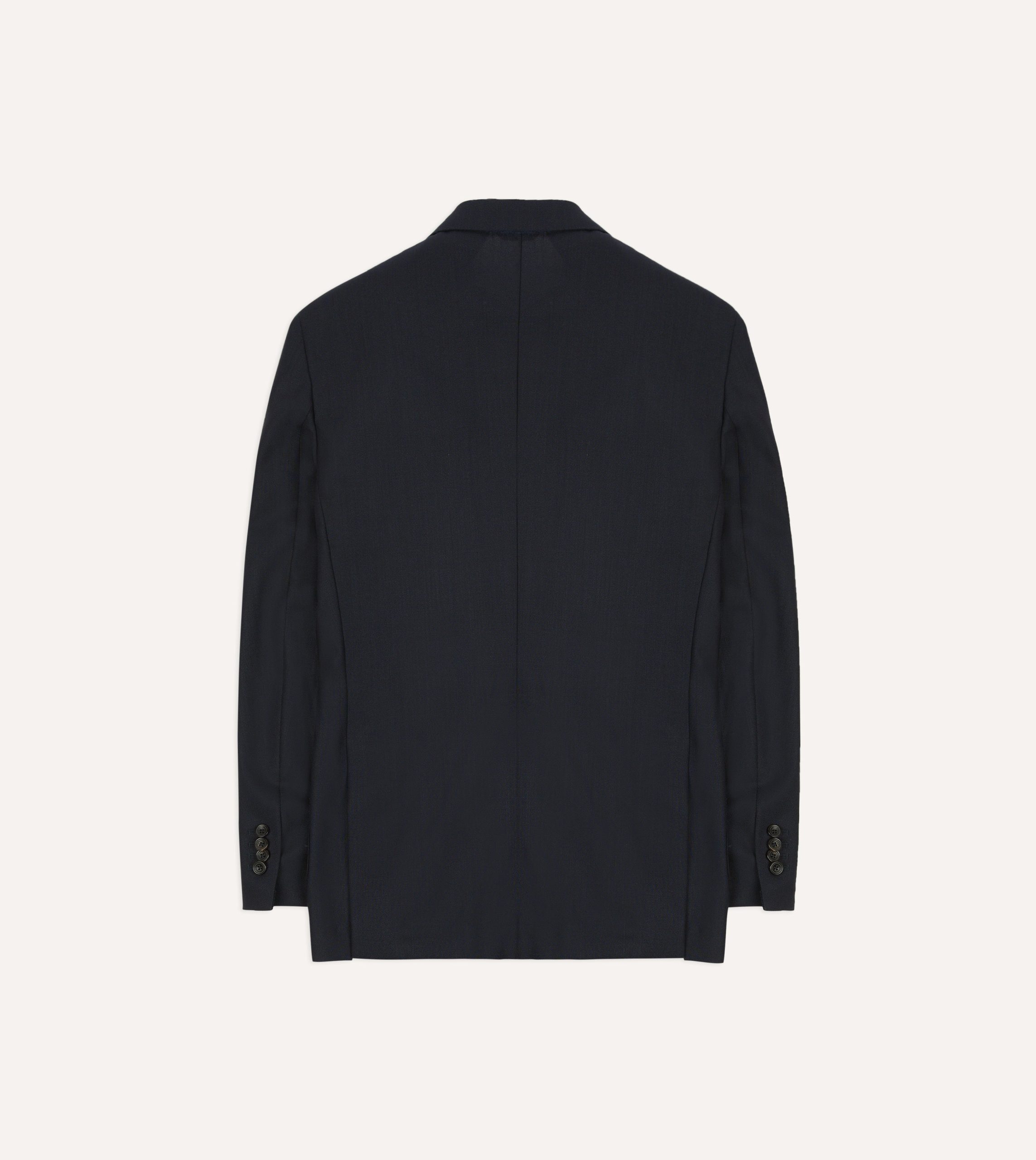 Navy Tropical Wool Tailored Jacket - Image 8