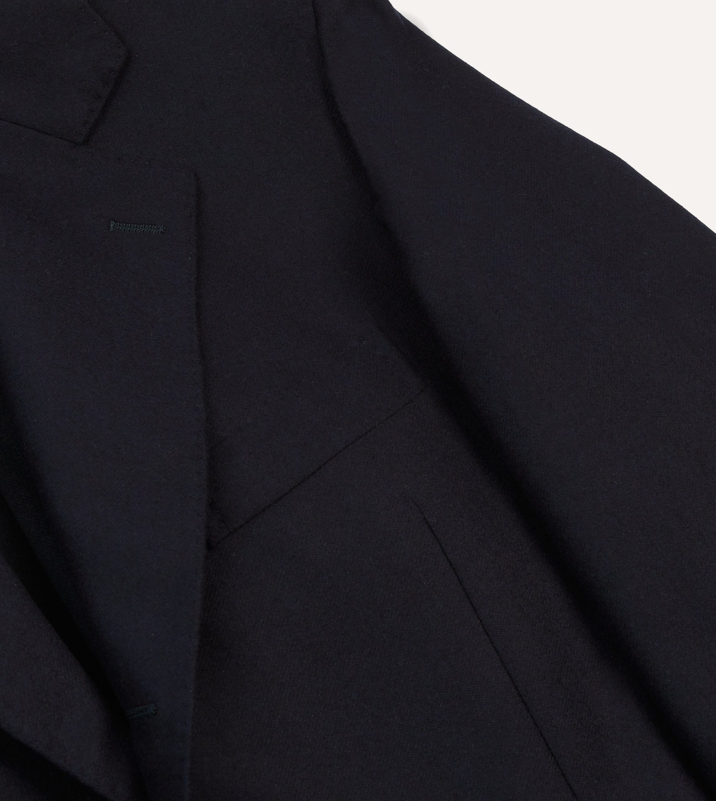 Navy Wool Flannel Tailored Jacket - Image 4