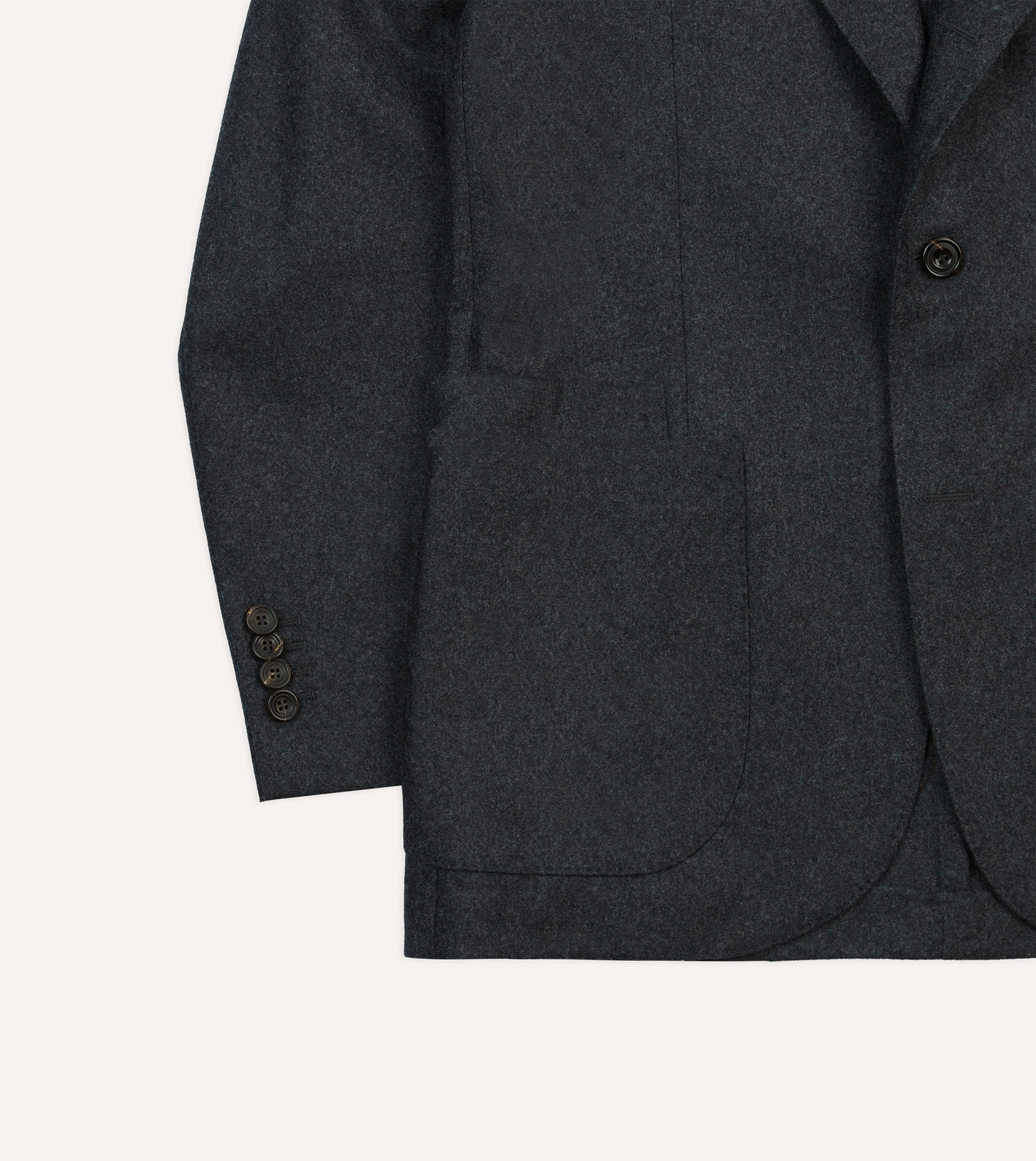 Grey Wool Flannel Tailored Jacket - Image 6
