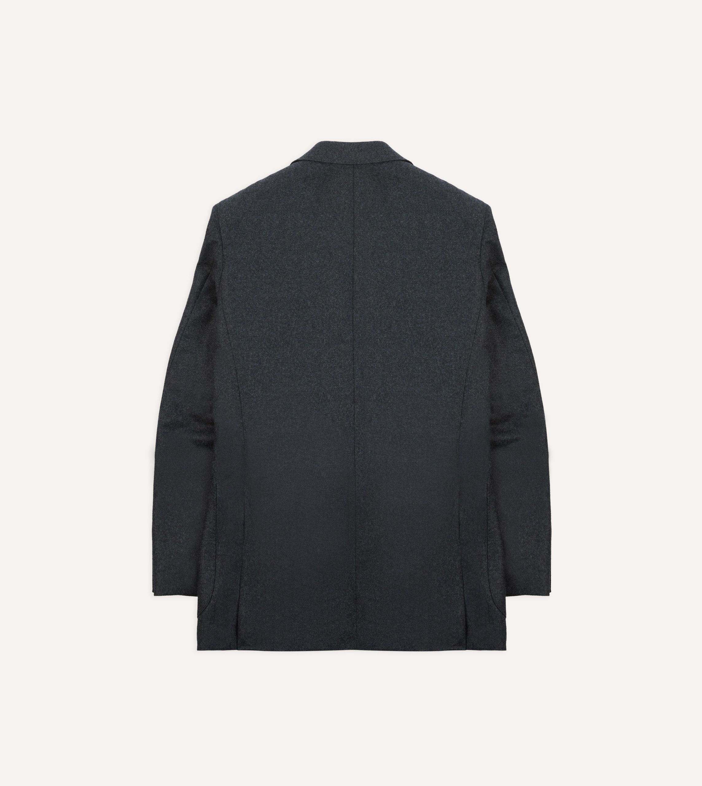 Grey Wool Flannel Tailored Jacket - Image 8