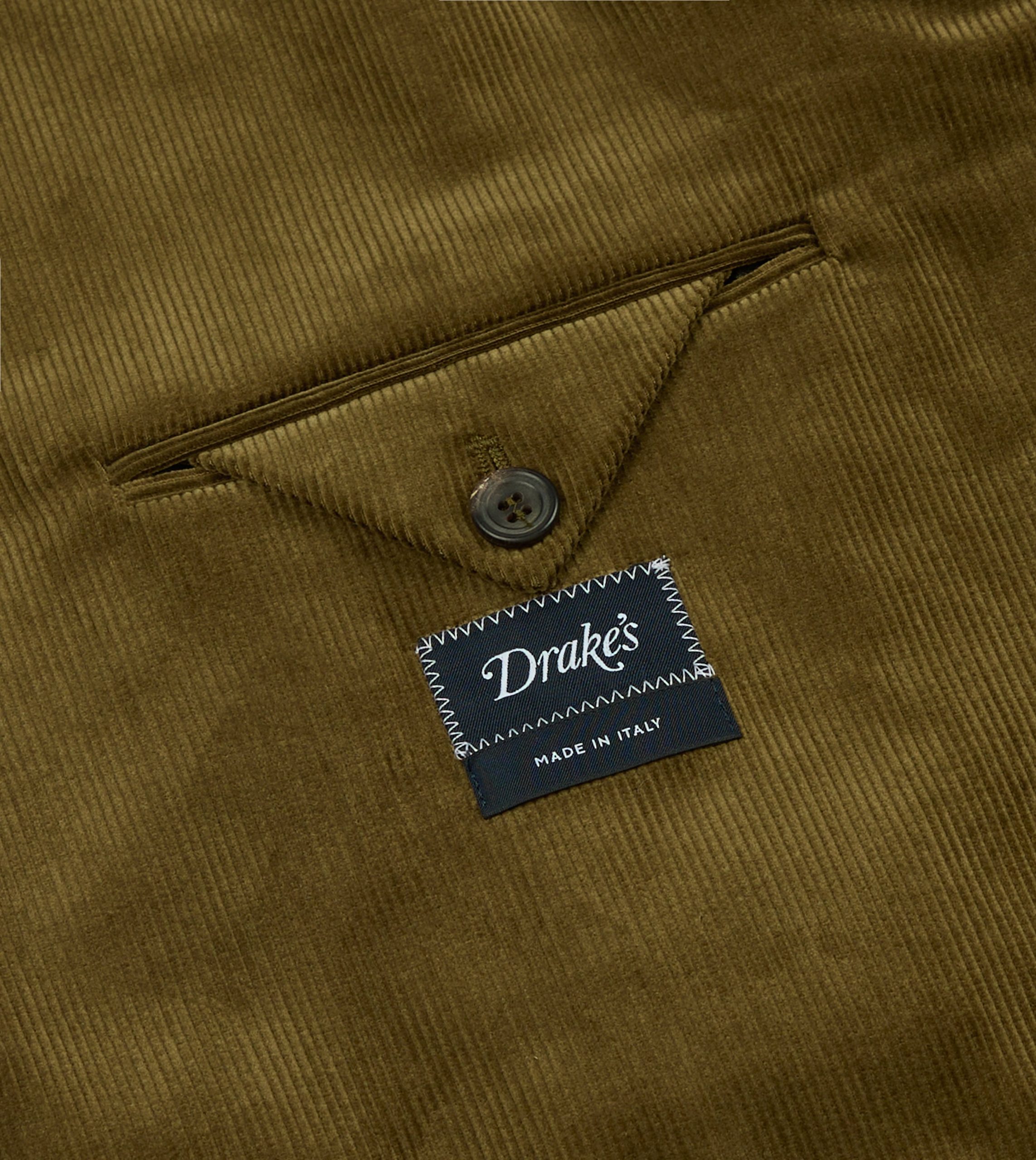 Olive Green Mid-Wale Cotton Corduroy Tailored?Jacket - Image 7