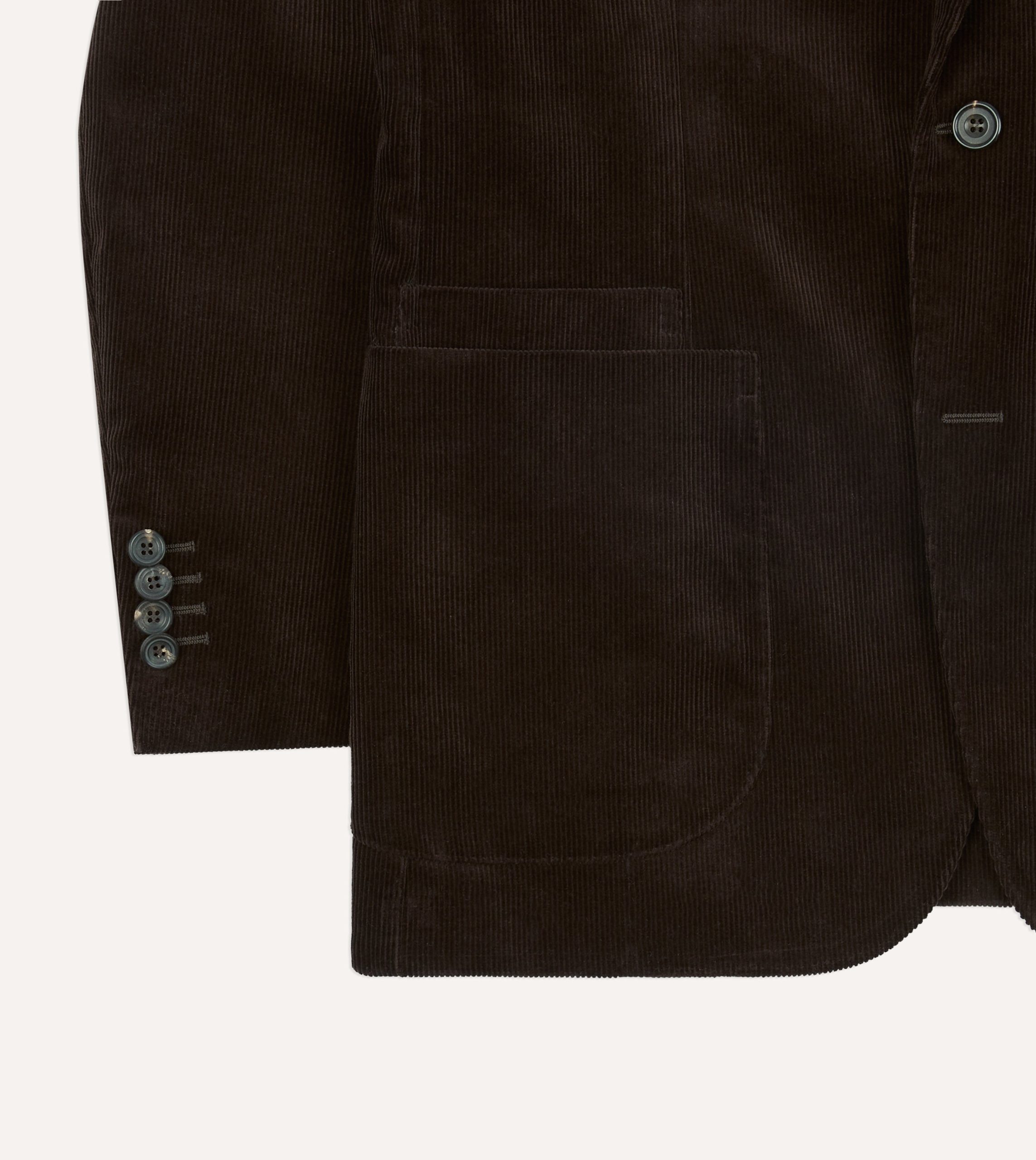 Brown Mid-Wale Cotton Corduroy Tailored Jacket - Image 6