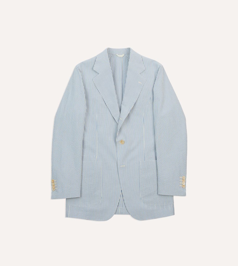 Seersucker Cotton Tailored Jacket