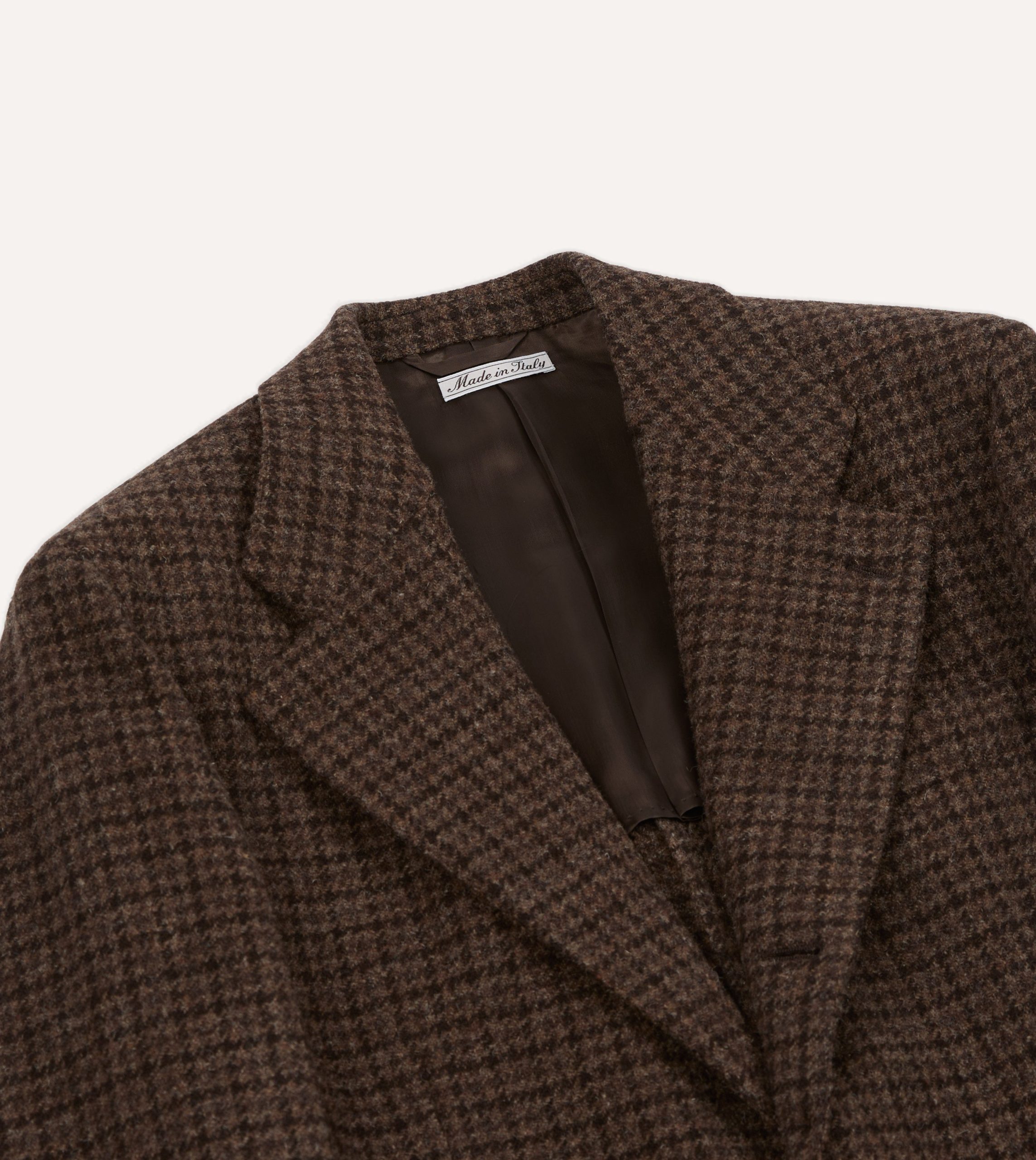 Brown Houndstooth Check Tweed Blazer - Image 3