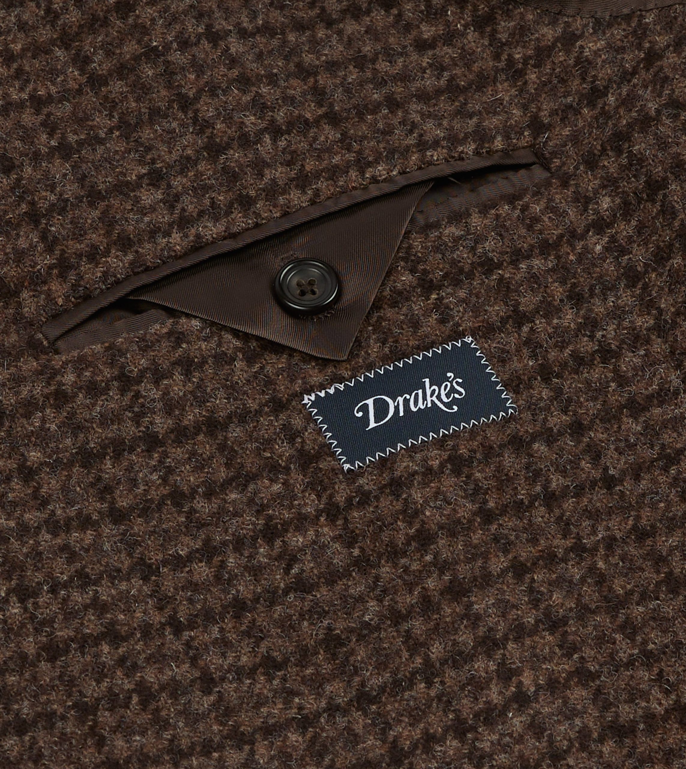 Brown Houndstooth Check Tweed Blazer - Image 7