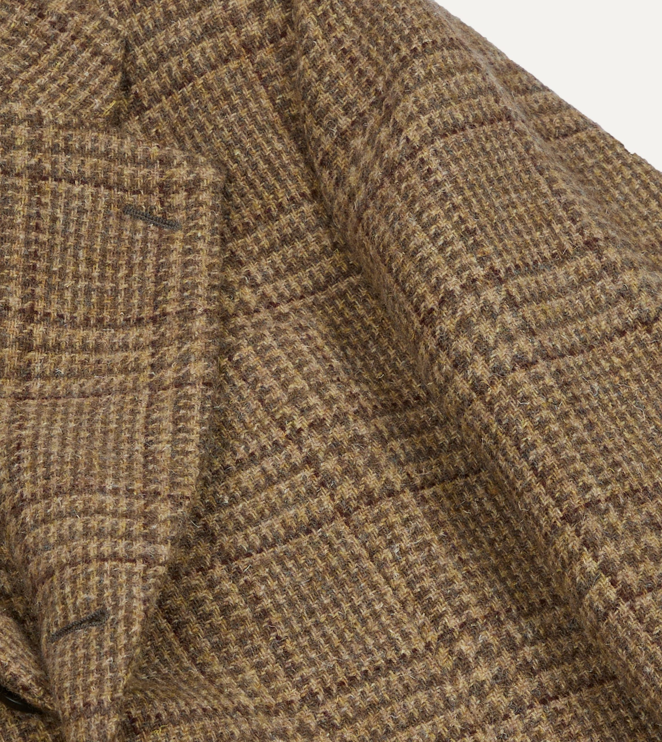 Beige Prince of Wales Check Tweed Blazer - Image 4