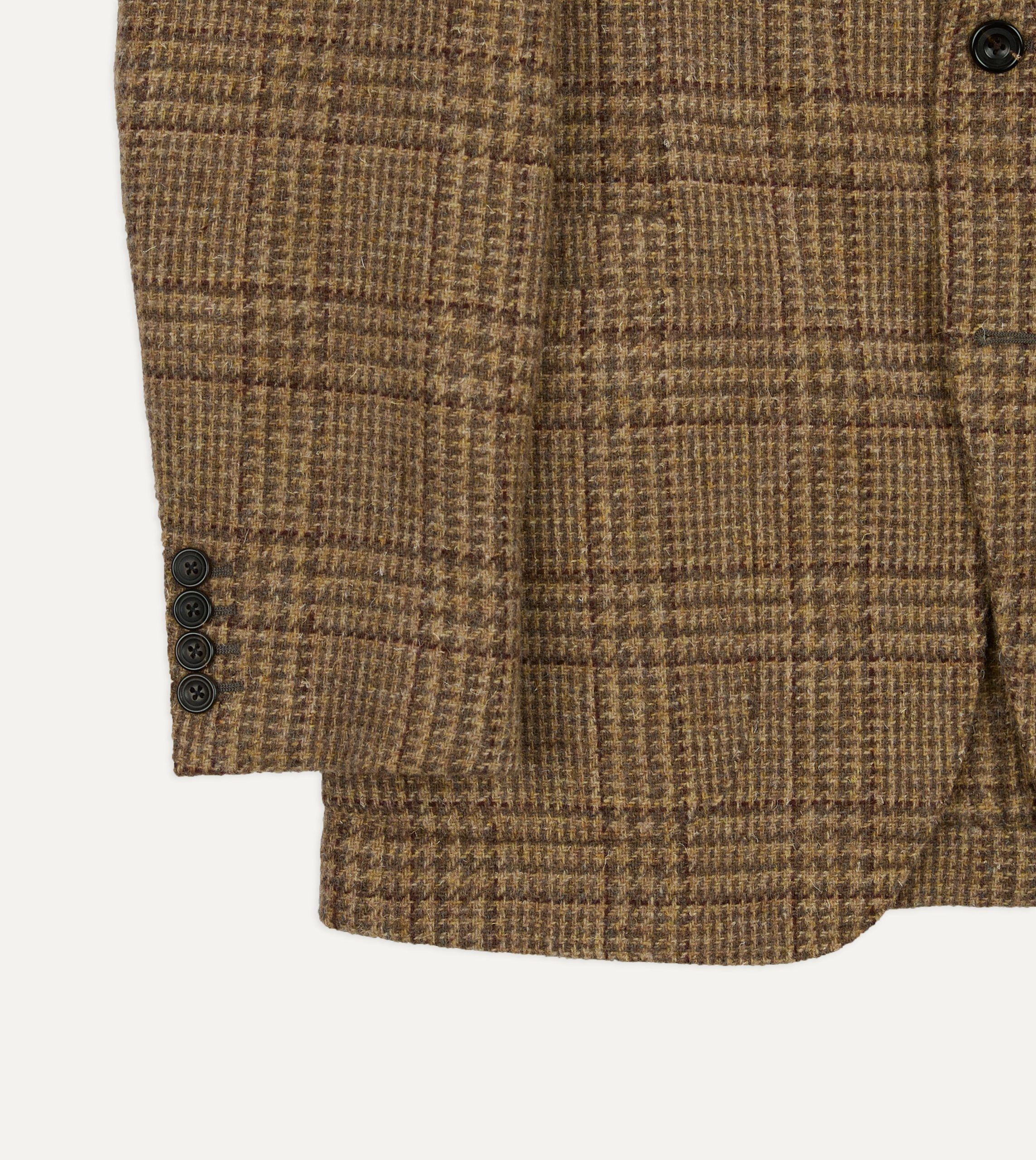 Beige Prince of Wales Check Tweed Blazer - Image 6