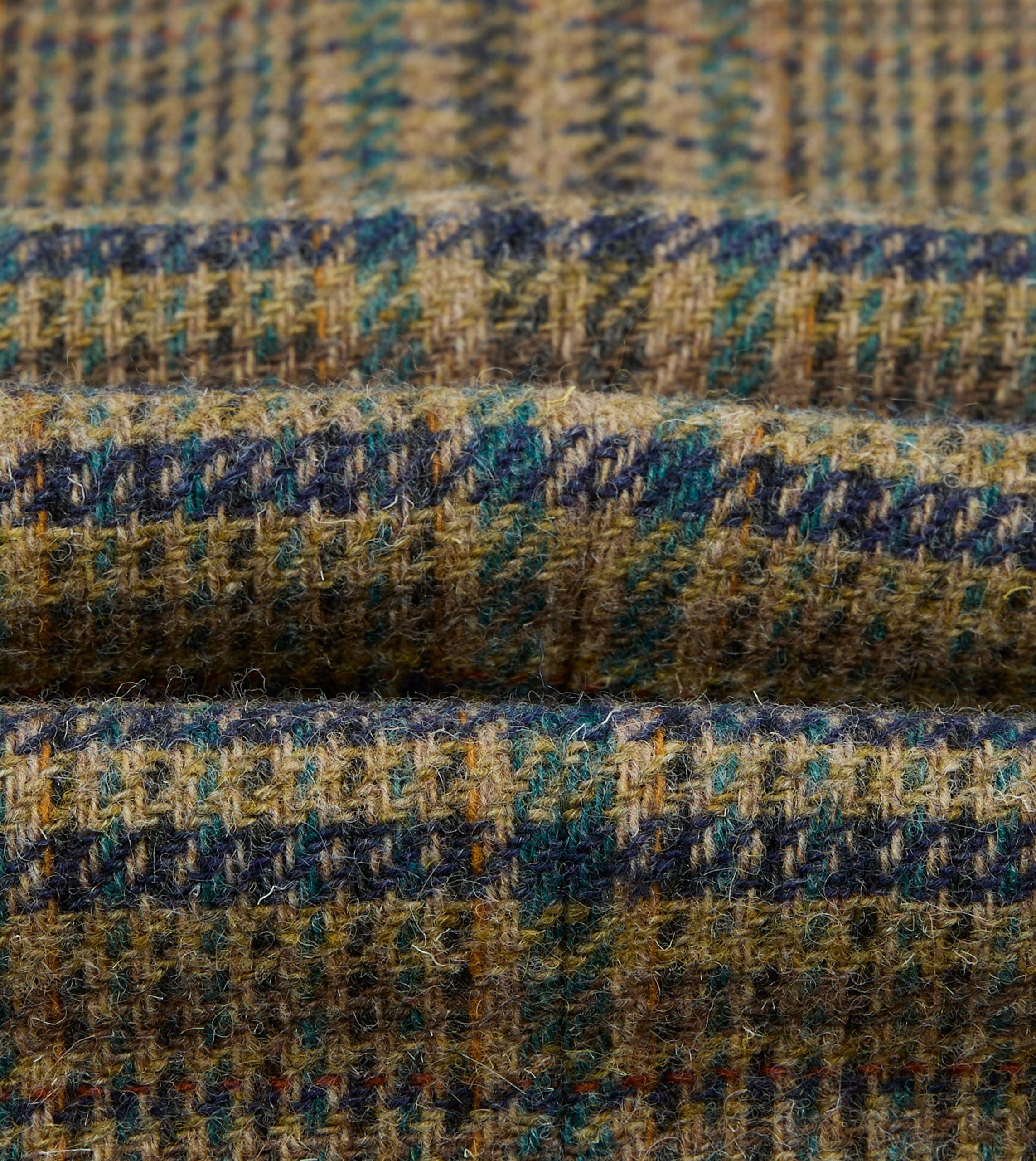 Brown and Teal Prince of Wales Check Tweed Blazer - Image 2