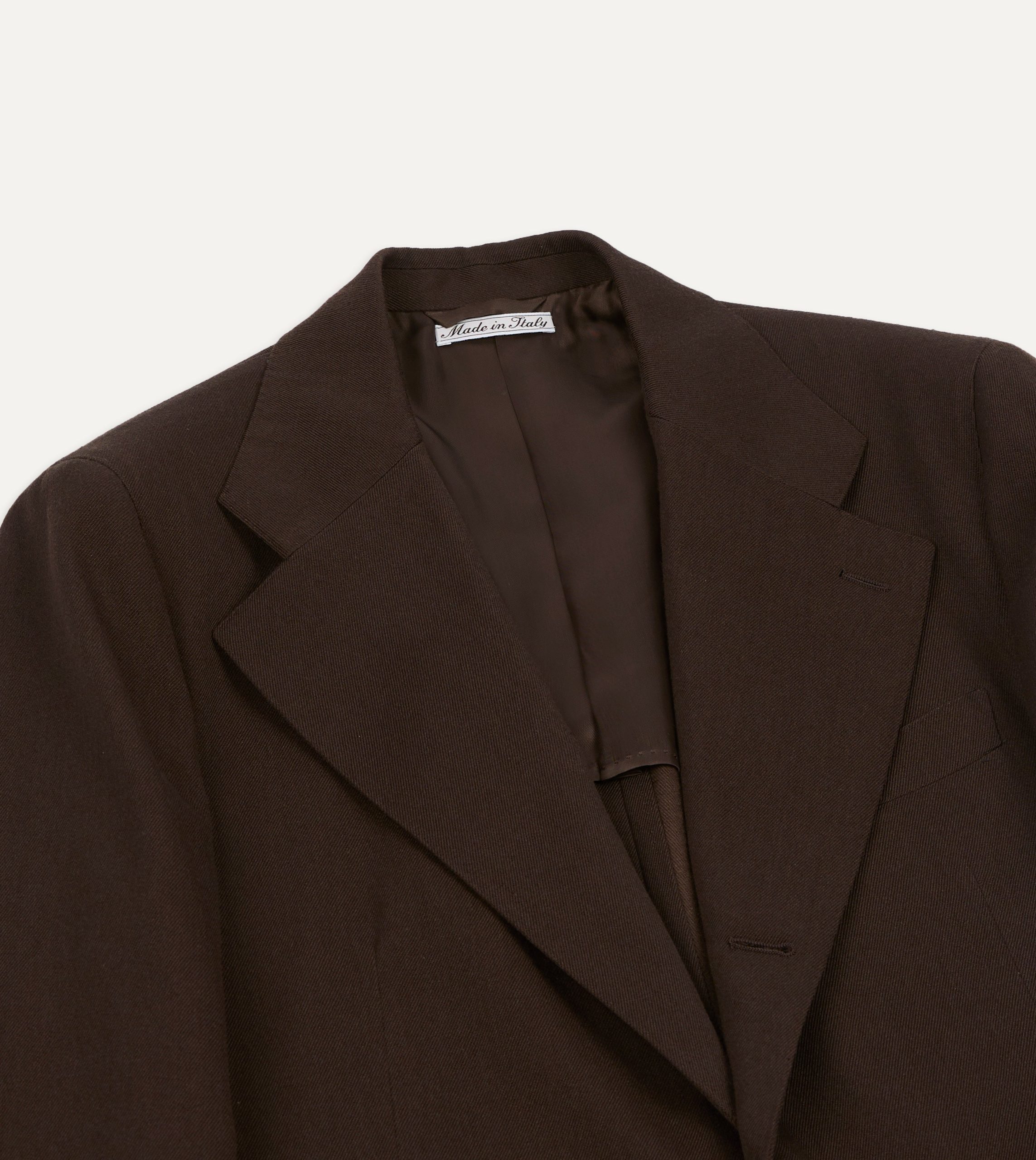 Brown Wool-Cotton Tailored Jacket - Image 3
