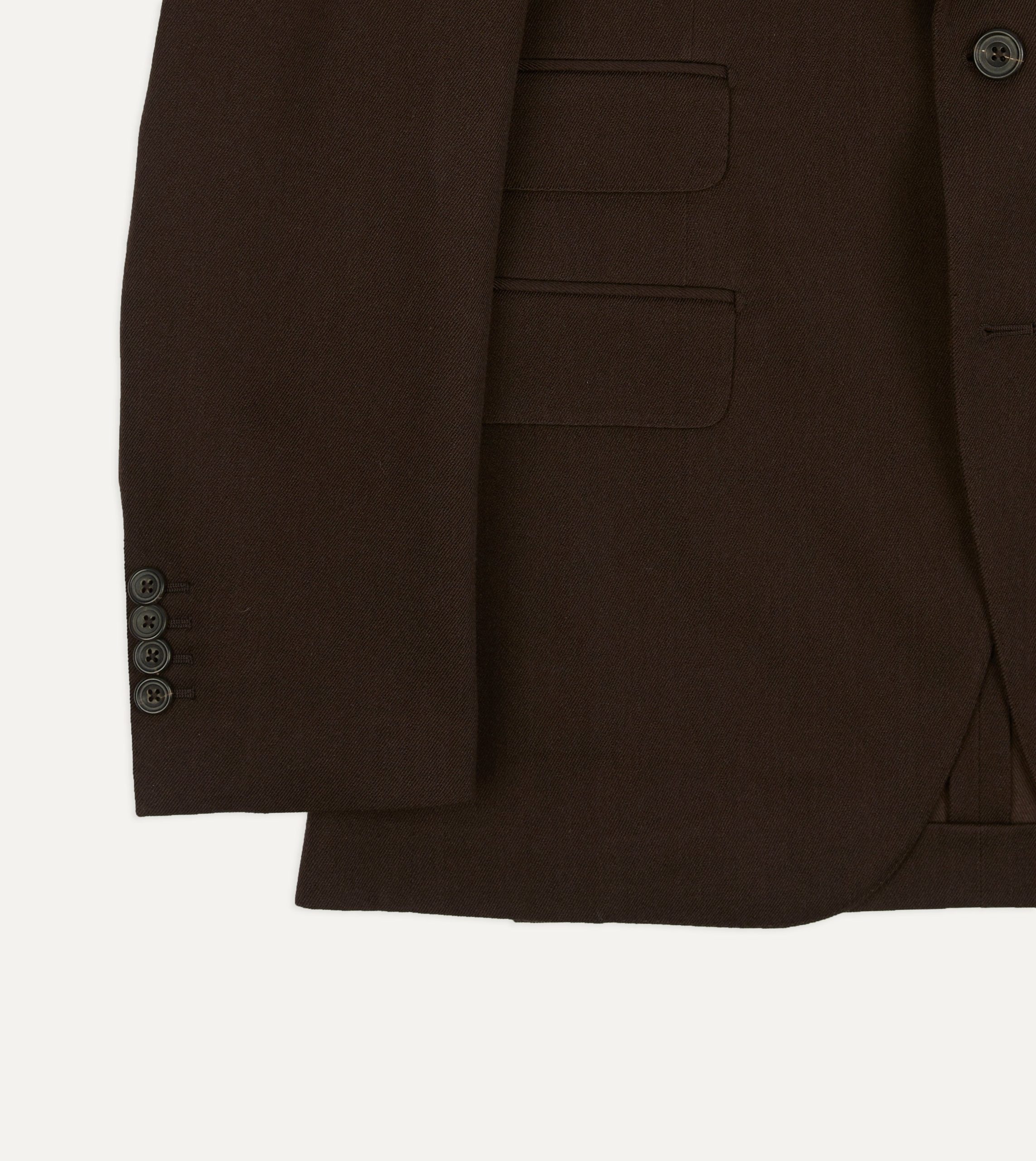 Brown Wool-Cotton Tailored Jacket - Image 6