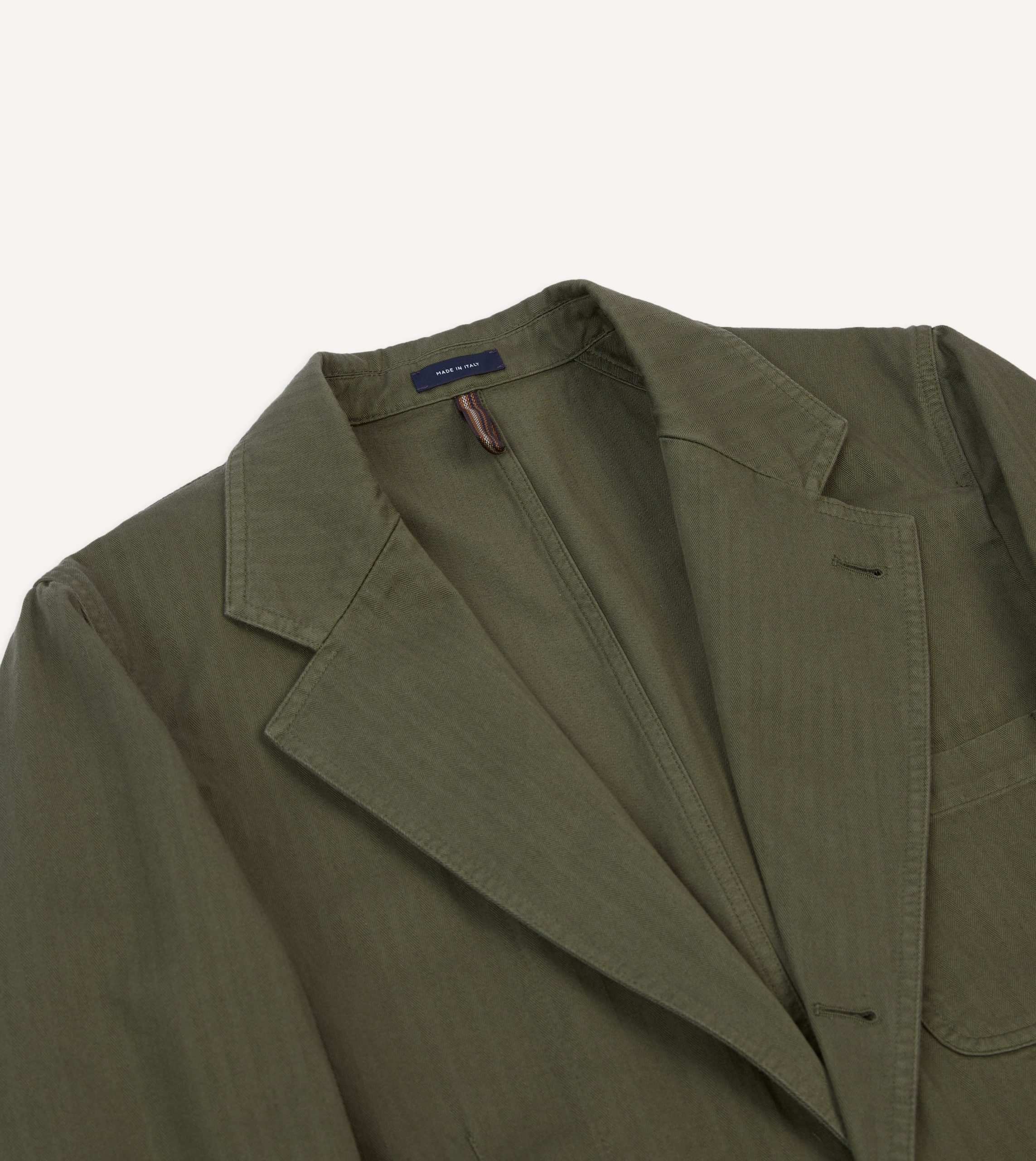 Olive Herringbone Cotton Games Blazer Mk. I - Image 3